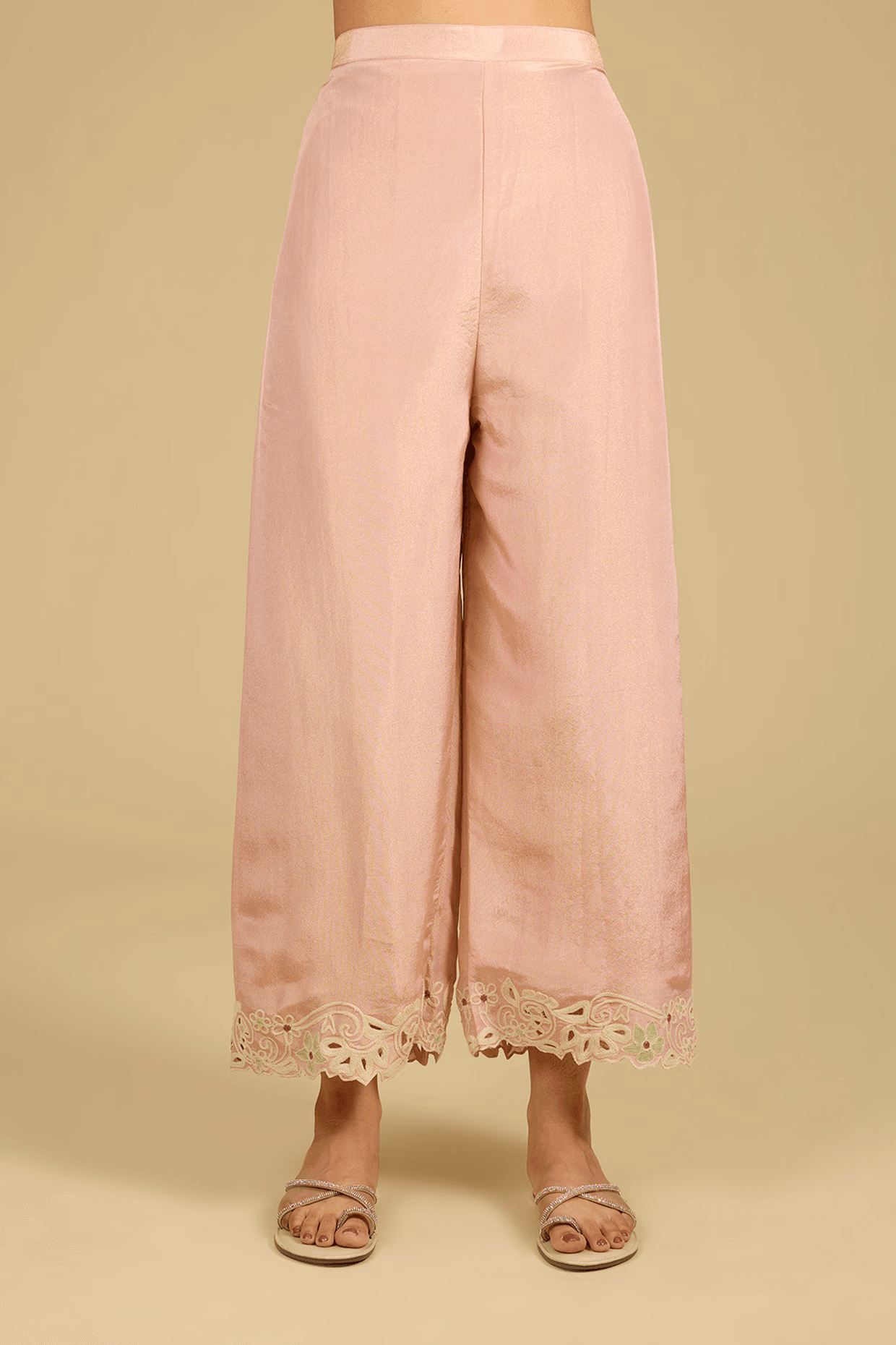 Blush Pink Shimmer Thread Work Kurta Set