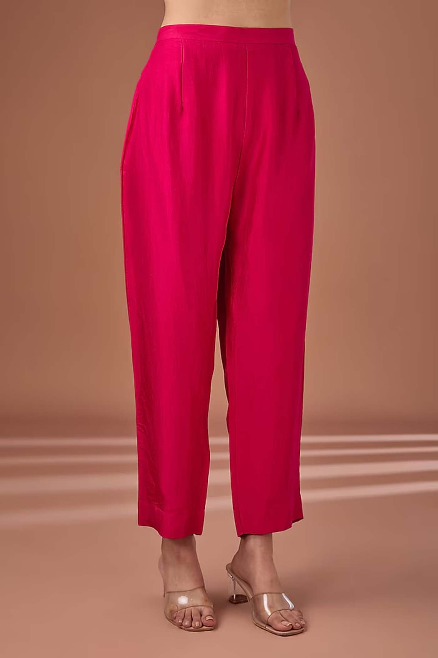 Red Straight Suit with Pants and Dupatta