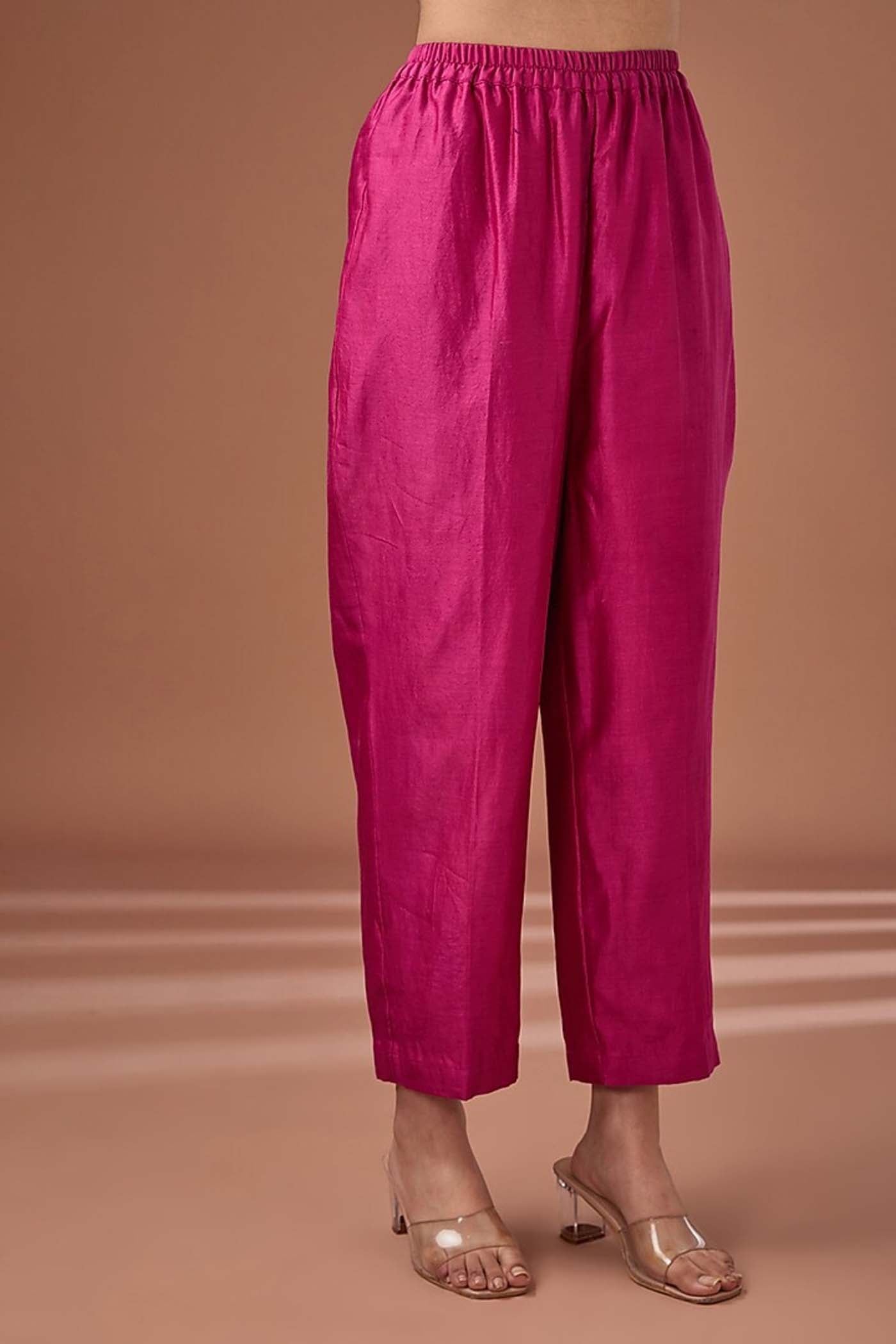 Onion Pink Straight Suit with Pants and Dupatta