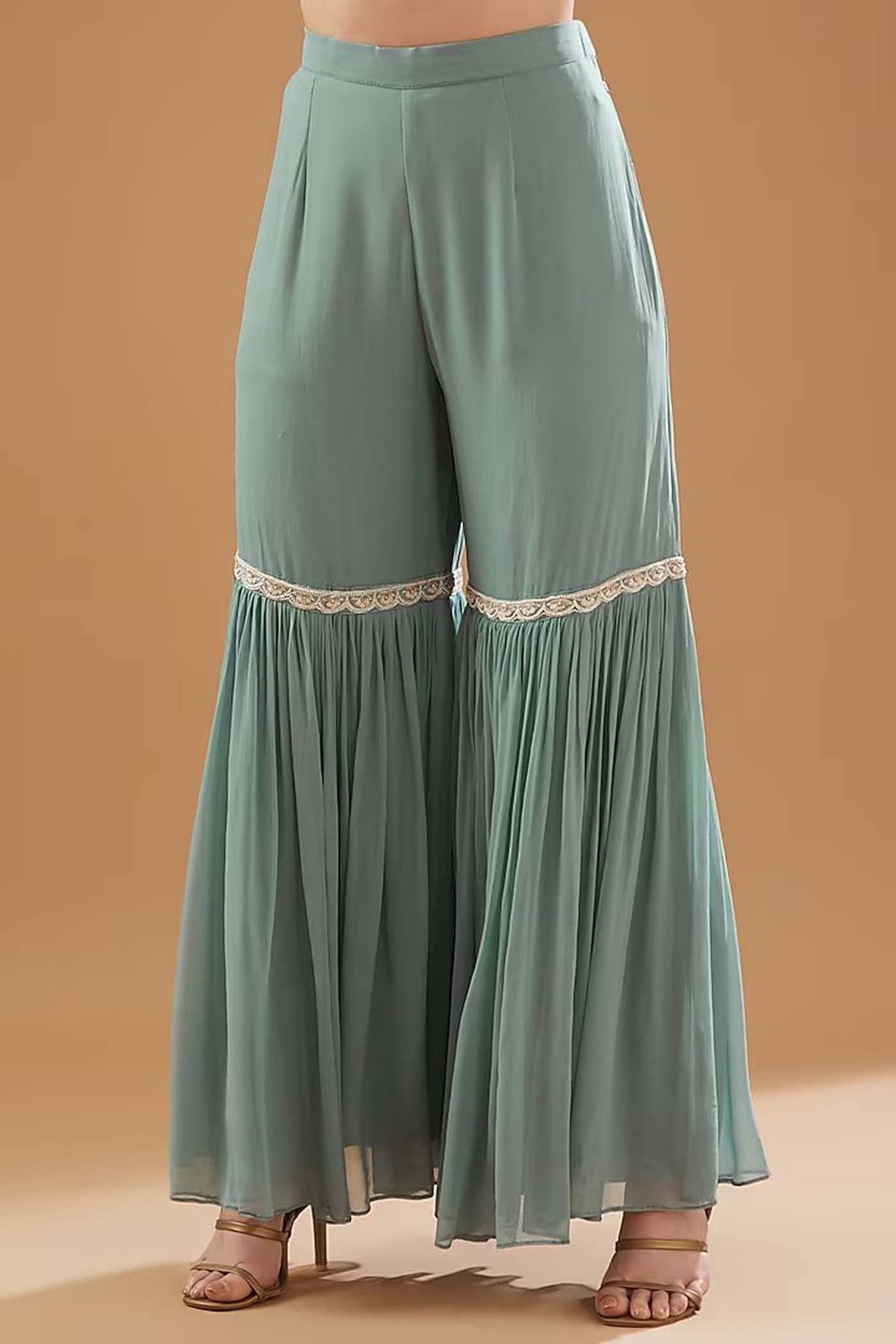 Sky Blue Straight Floral Suit with pants and Dupatta set