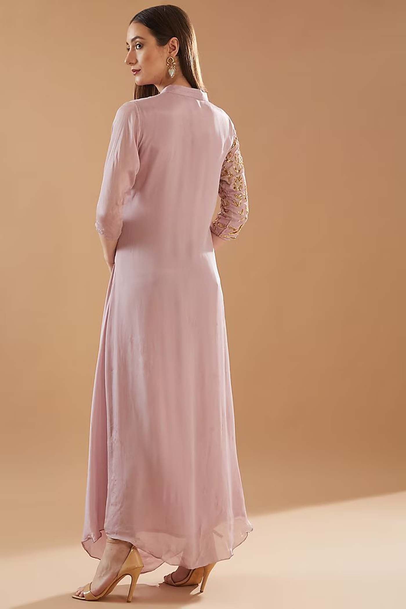 Lilac Cowl Drape Dress