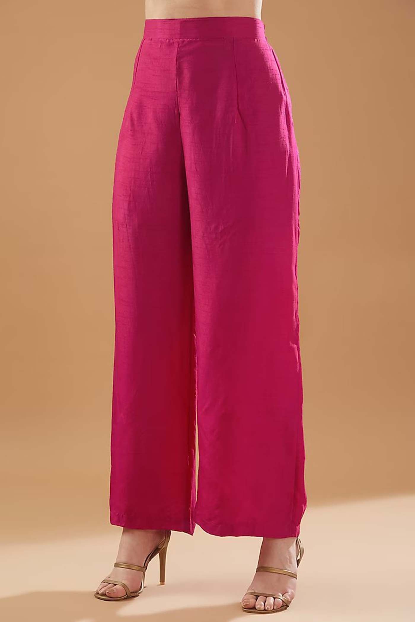 Red Zari Embroidered Shirt with Palazzo and Dupatta