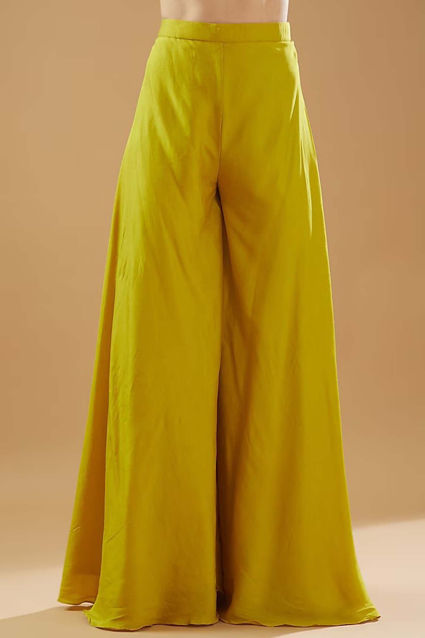 Mustard High-Low Dress with Pants Set