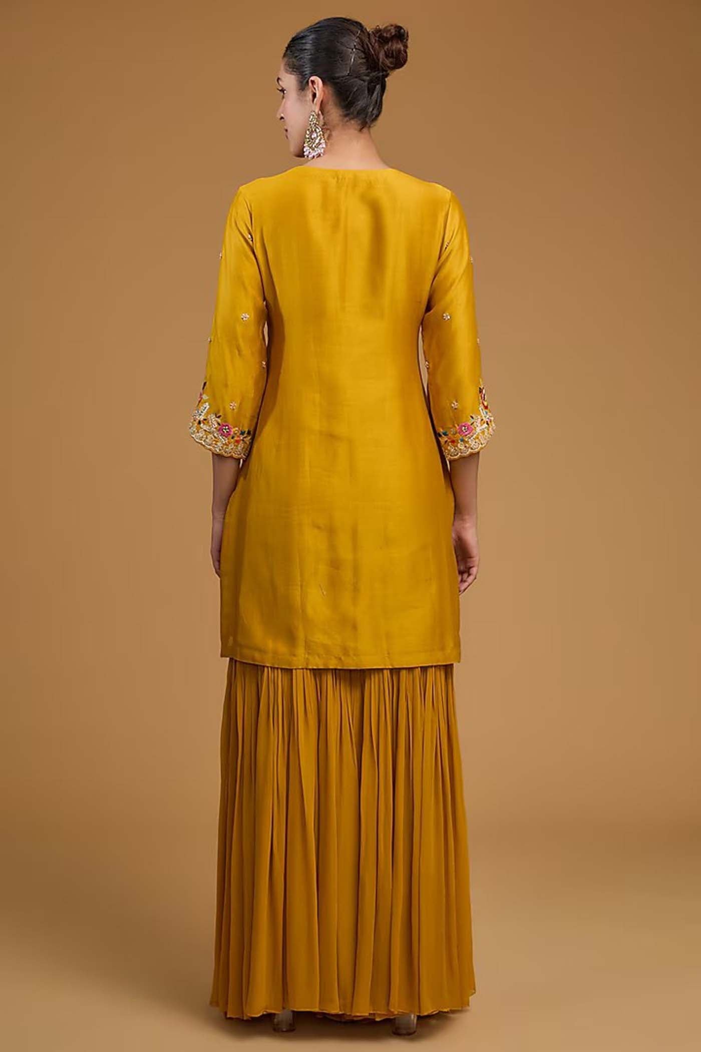 Mustard Suit with Sharara and Dupatta