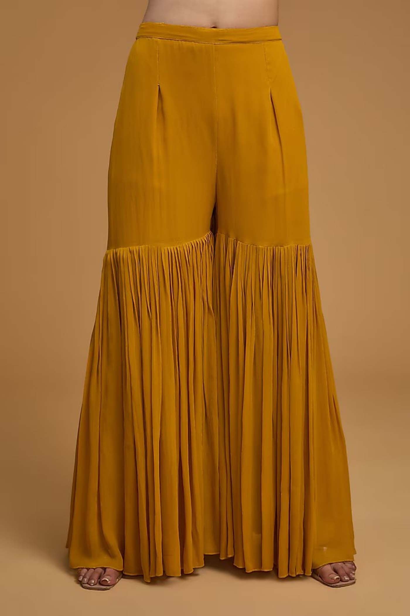 Mustard Suit with Sharara and Dupatta