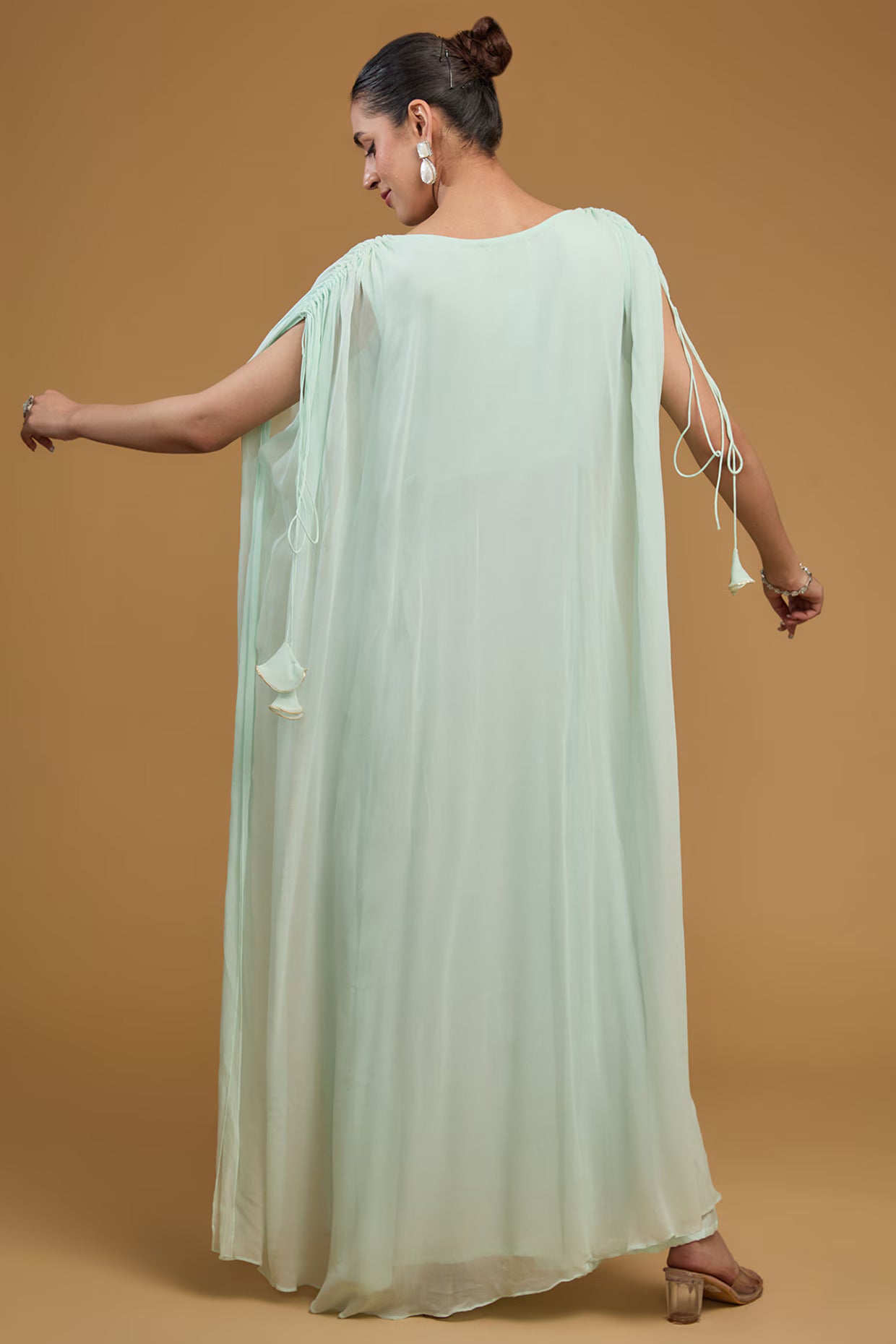 Ice Blue Drape Kafftan