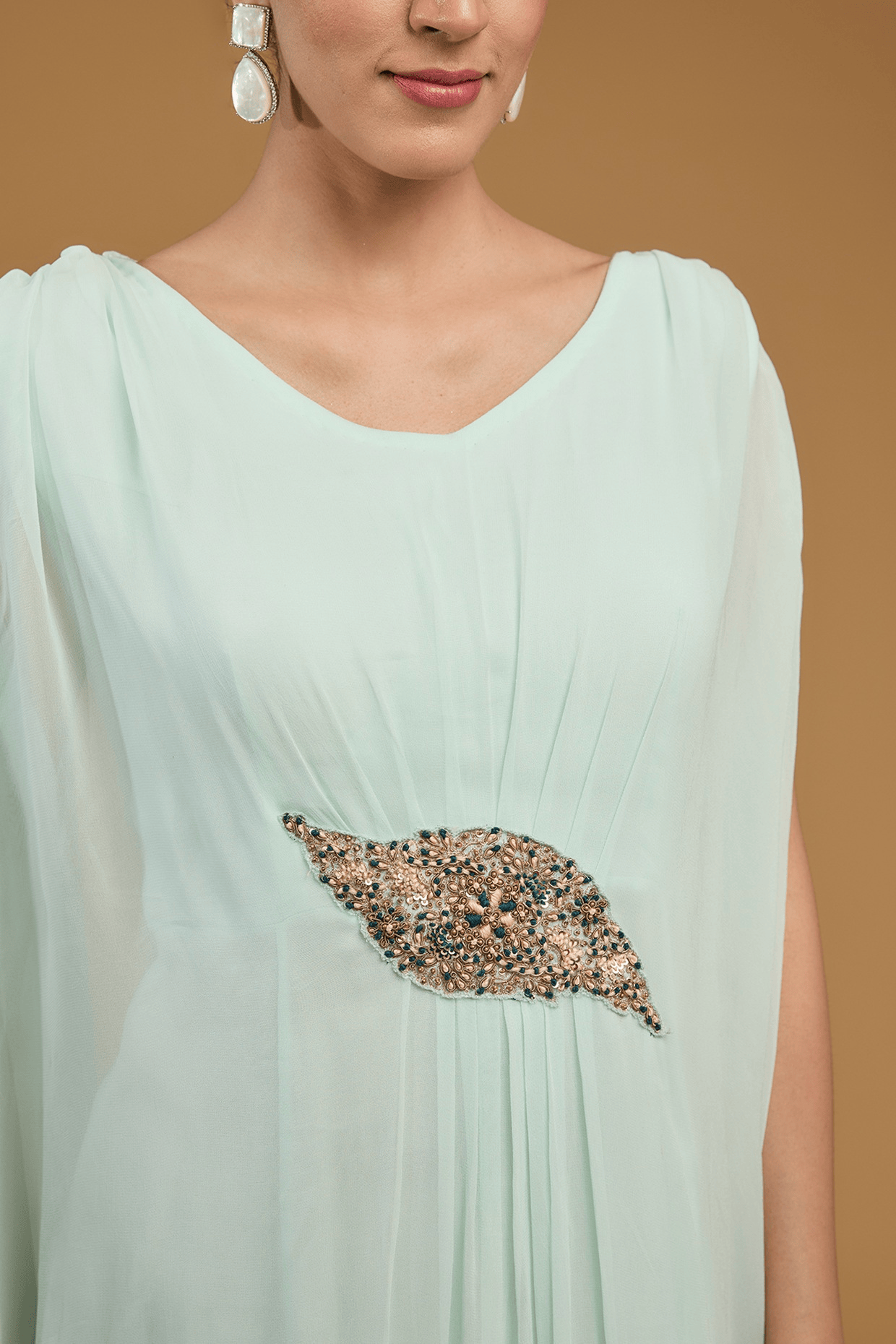 Ice Blue Drape Kafftan