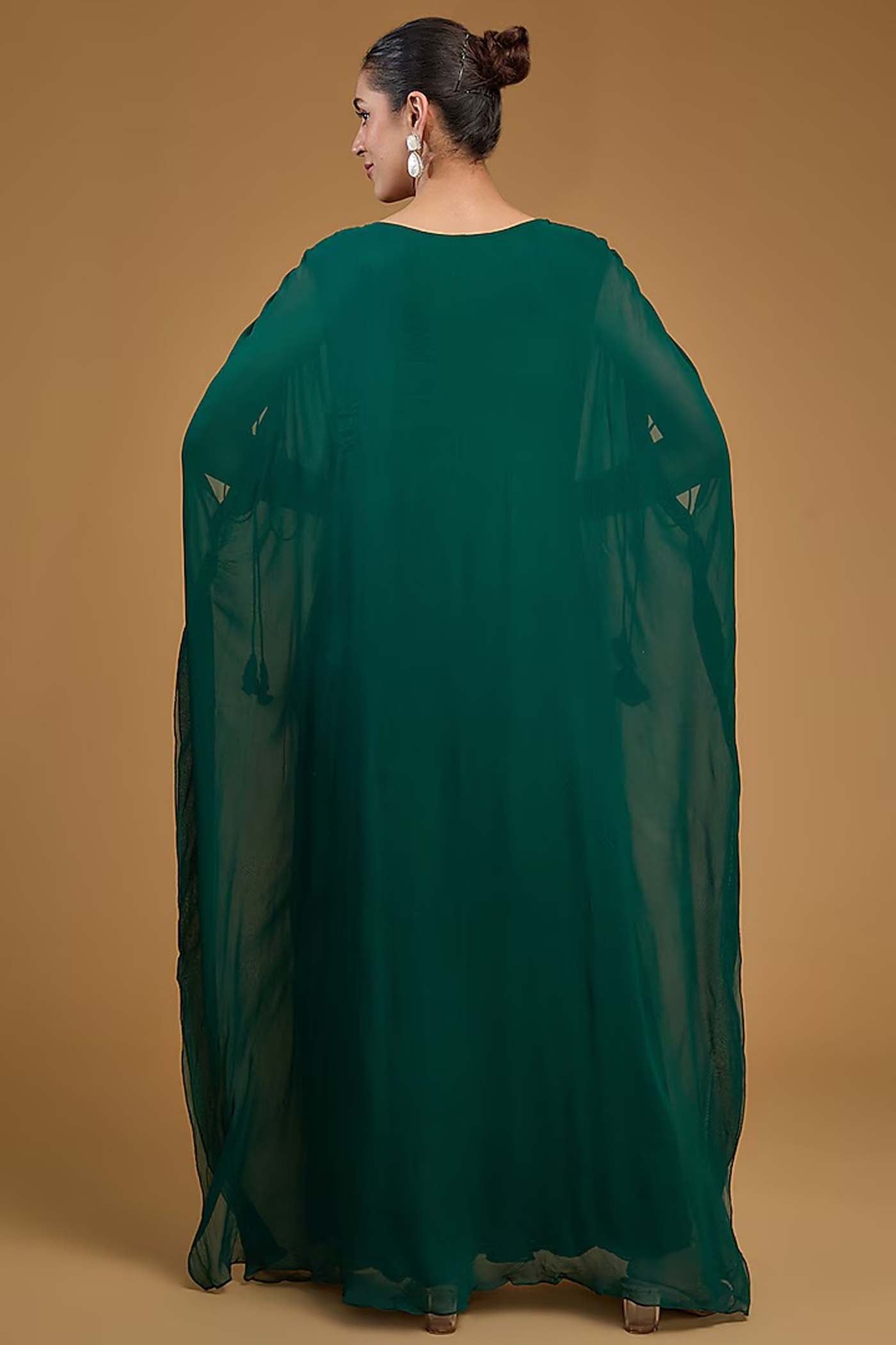 Bottle Green Drape Kafftan