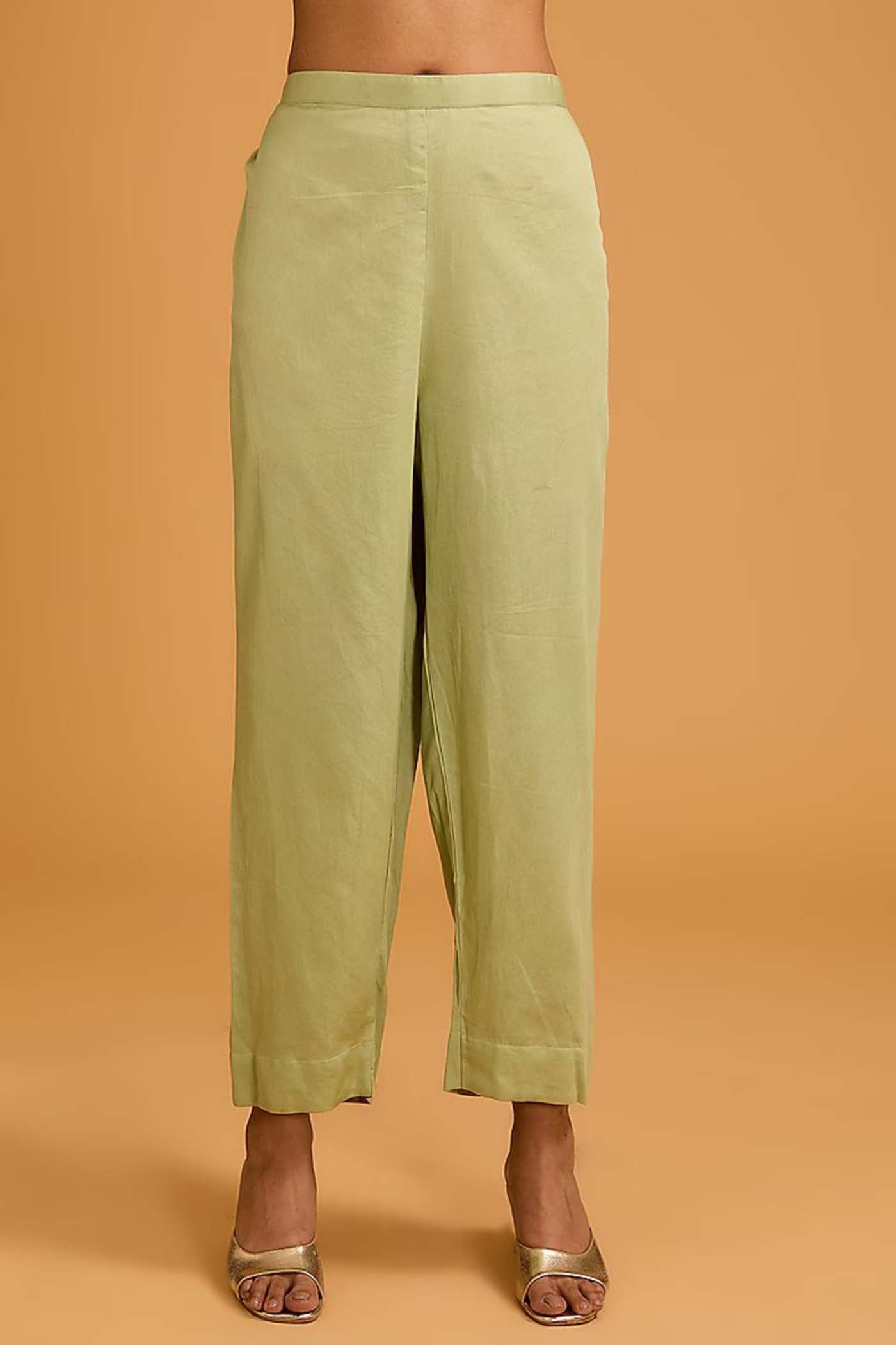 Pista Green Straight Suit with Pants and Dupatta