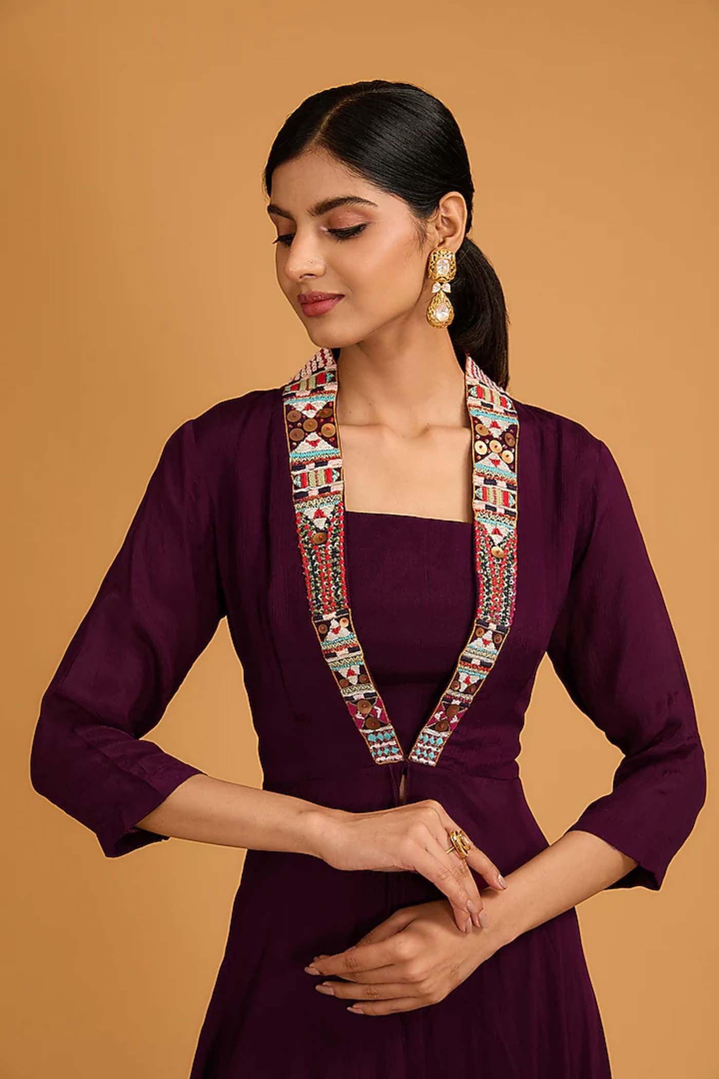 Wine Crop-Top with Jacket Set
