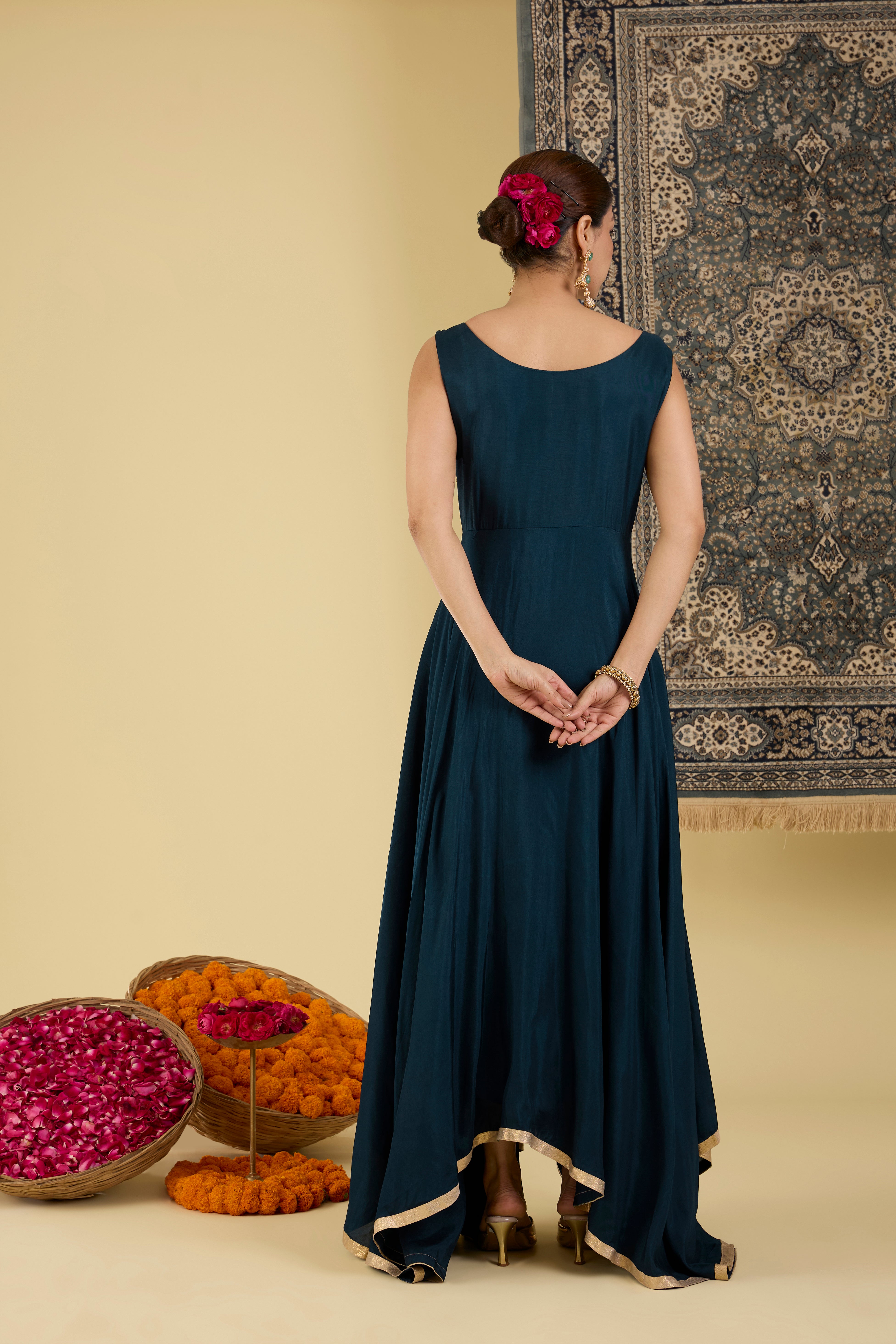 Midnight Bloom Anarkali Set