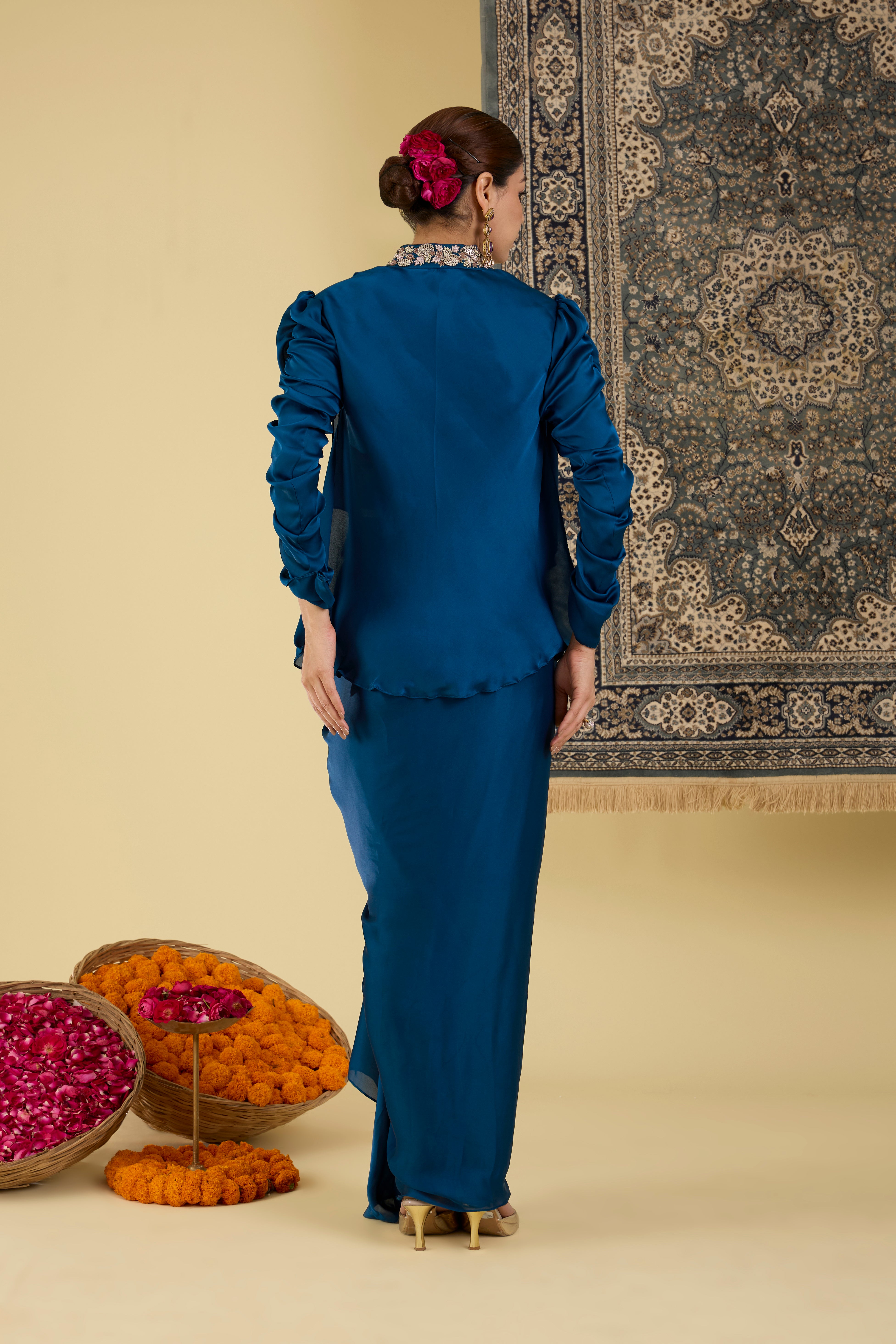Midnight Blue Draped Fusion Set.