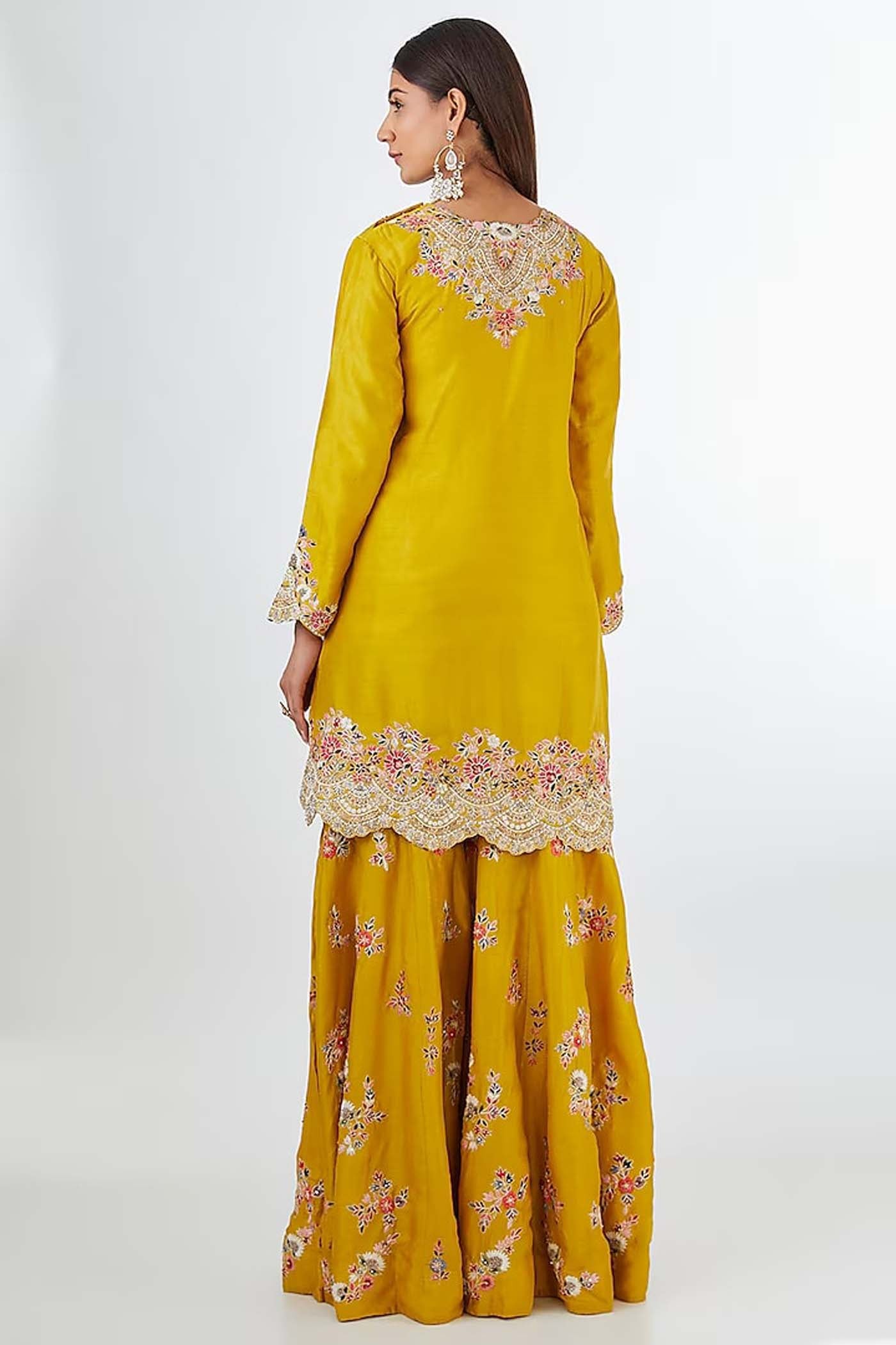 Mustard Yellow Sharara Suit Set