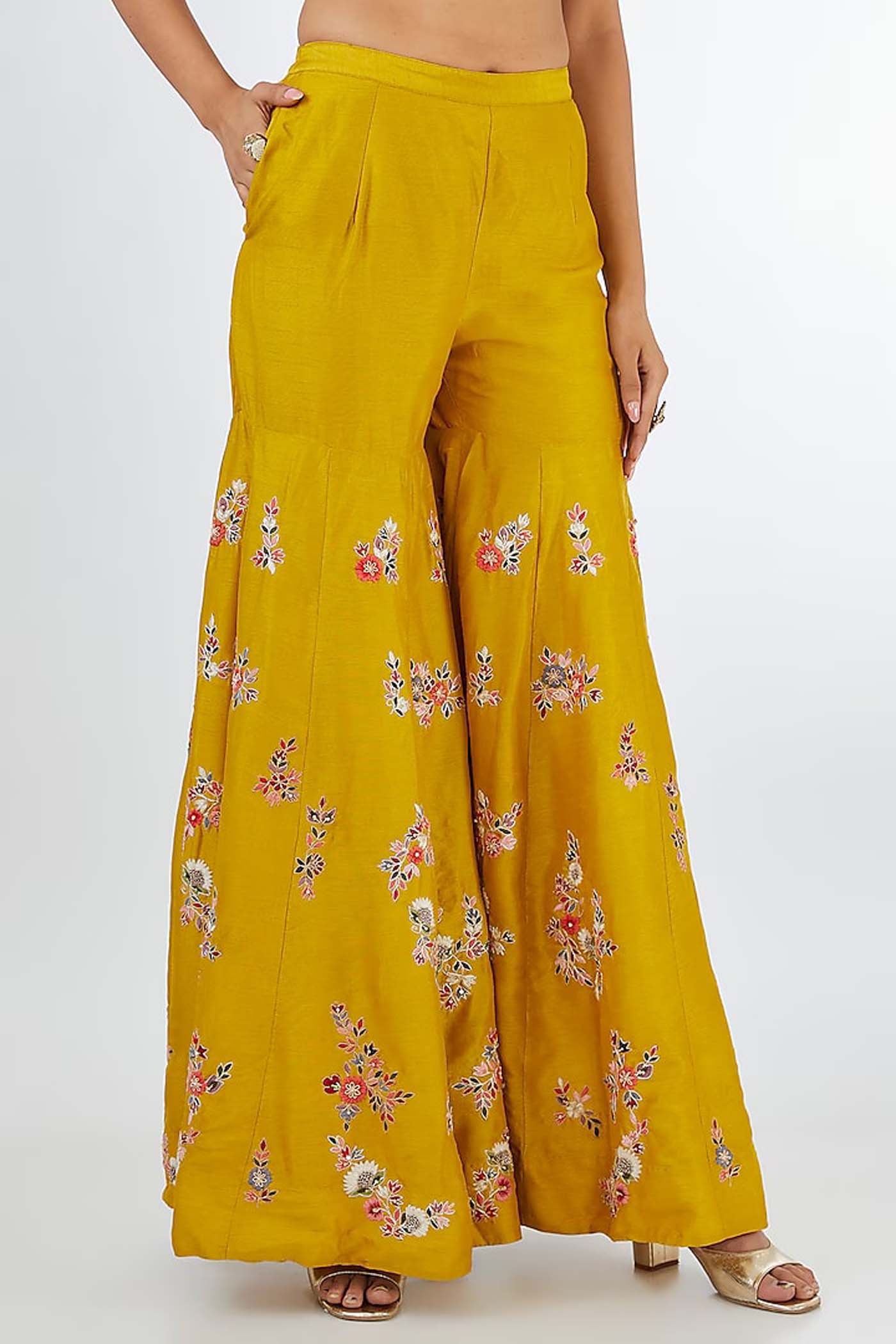 Mustard Yellow Sharara Suit Set