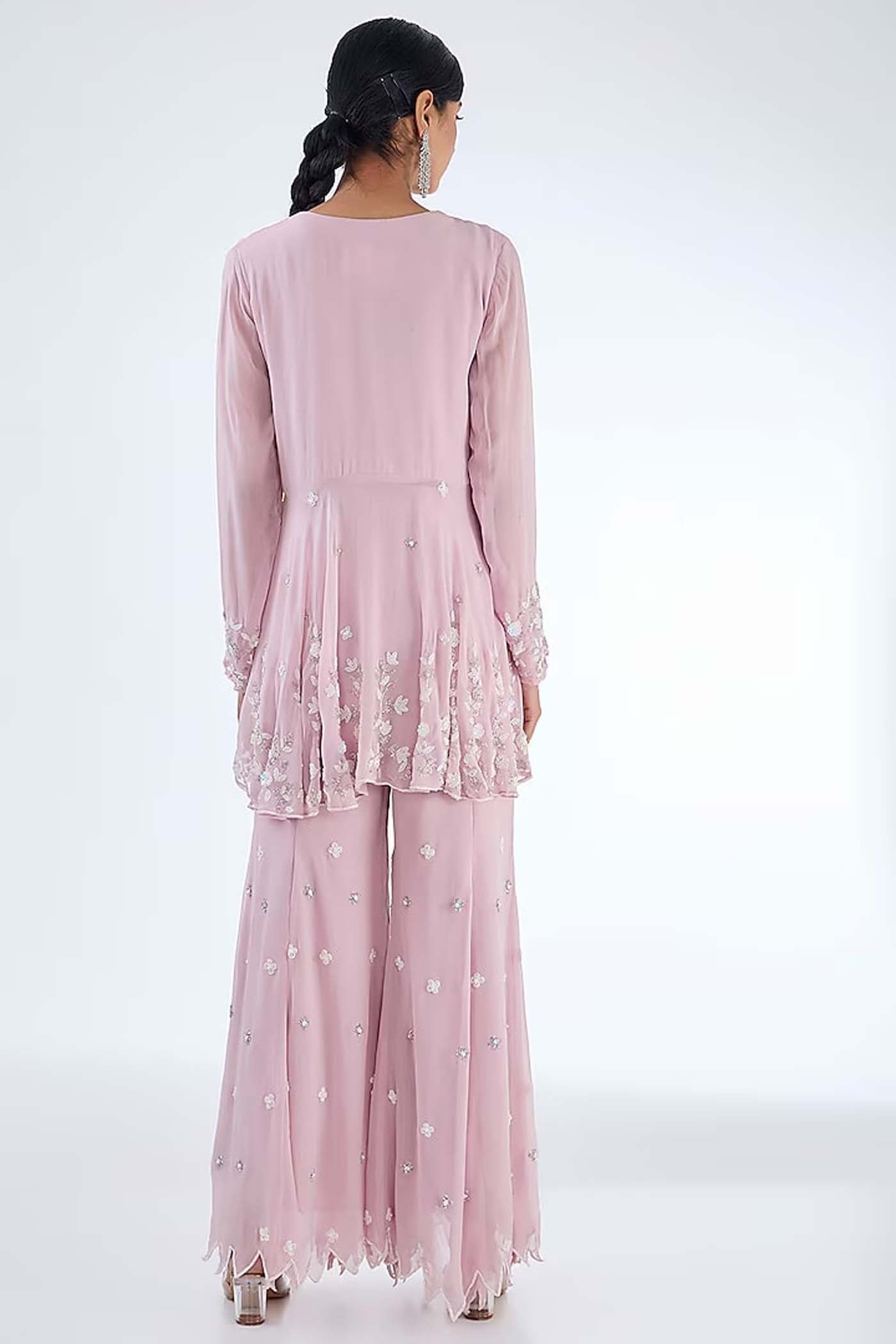 Powder Pink Sharara Suit Set