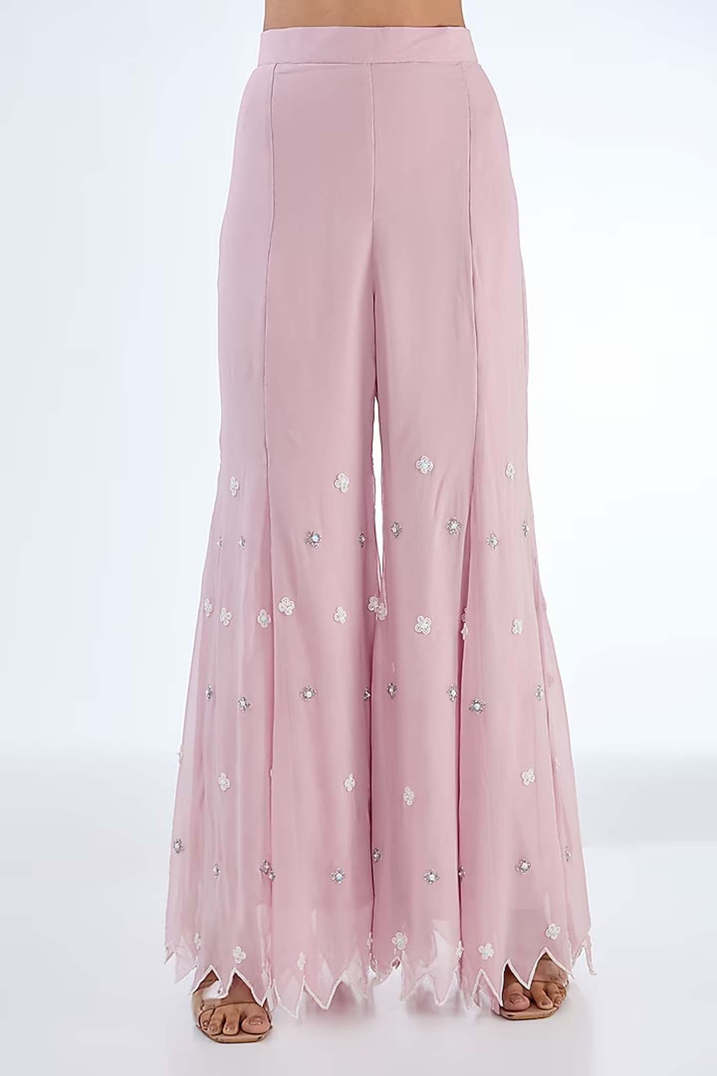 Powder Pink Sharara Suit Set