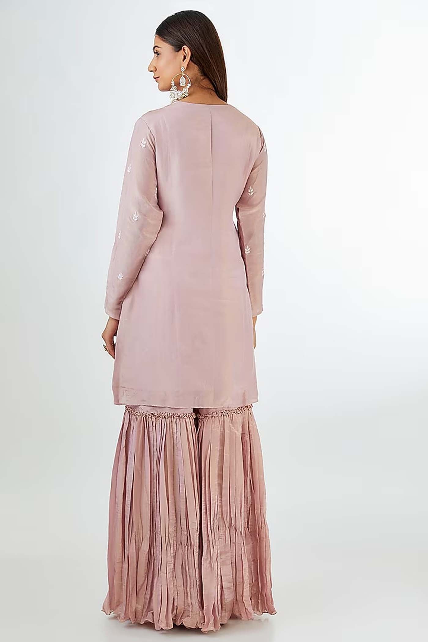 Light Dusty Pink Sharara Suit Set