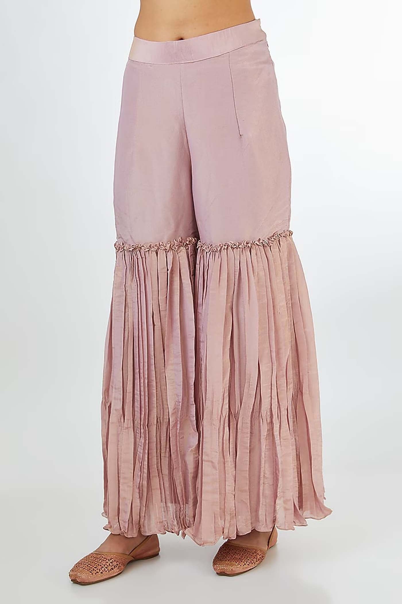 Light Dusty Pink Sharara Suit Set