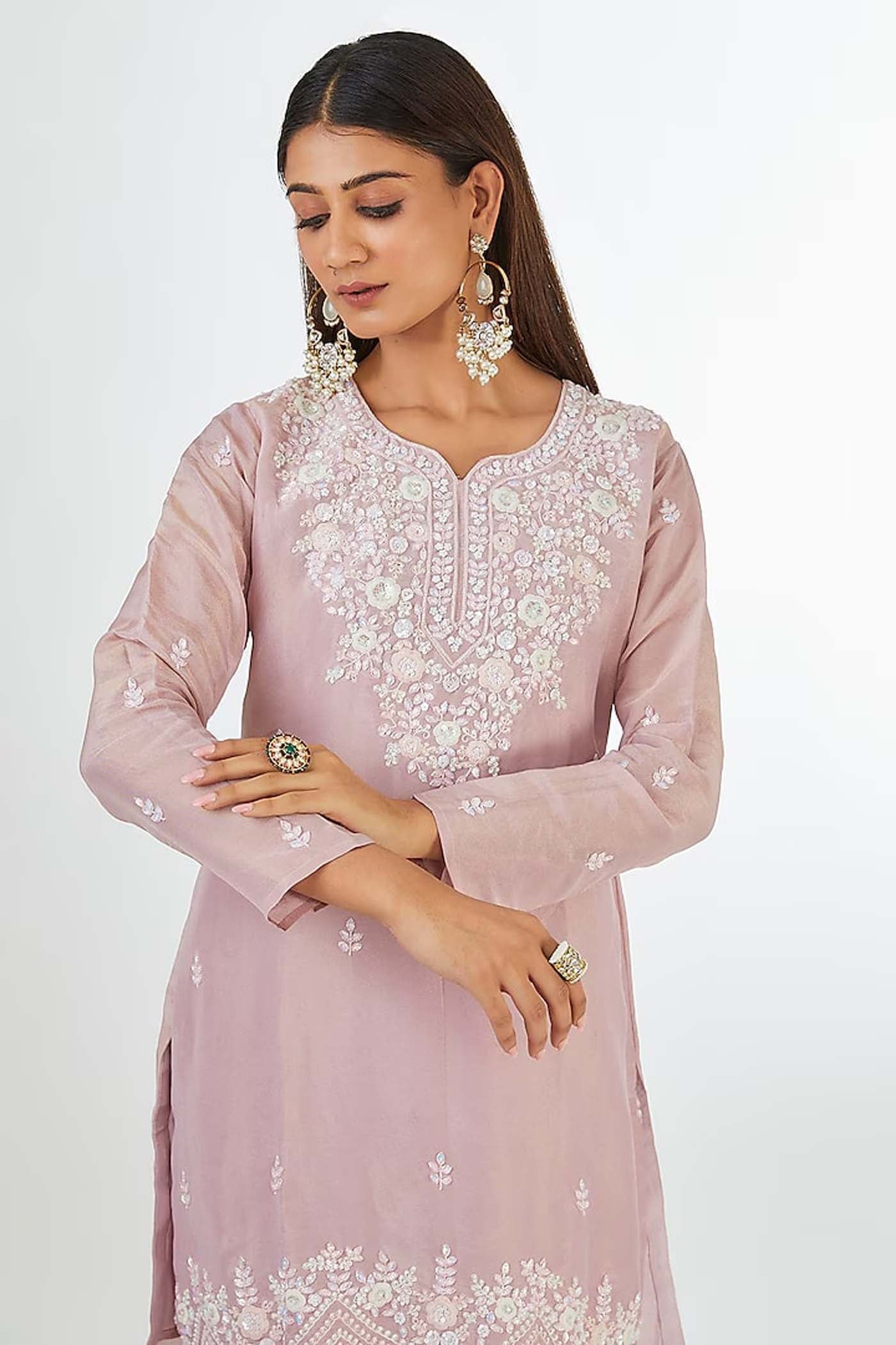 Light Dusty Pink Sharara Suit Set