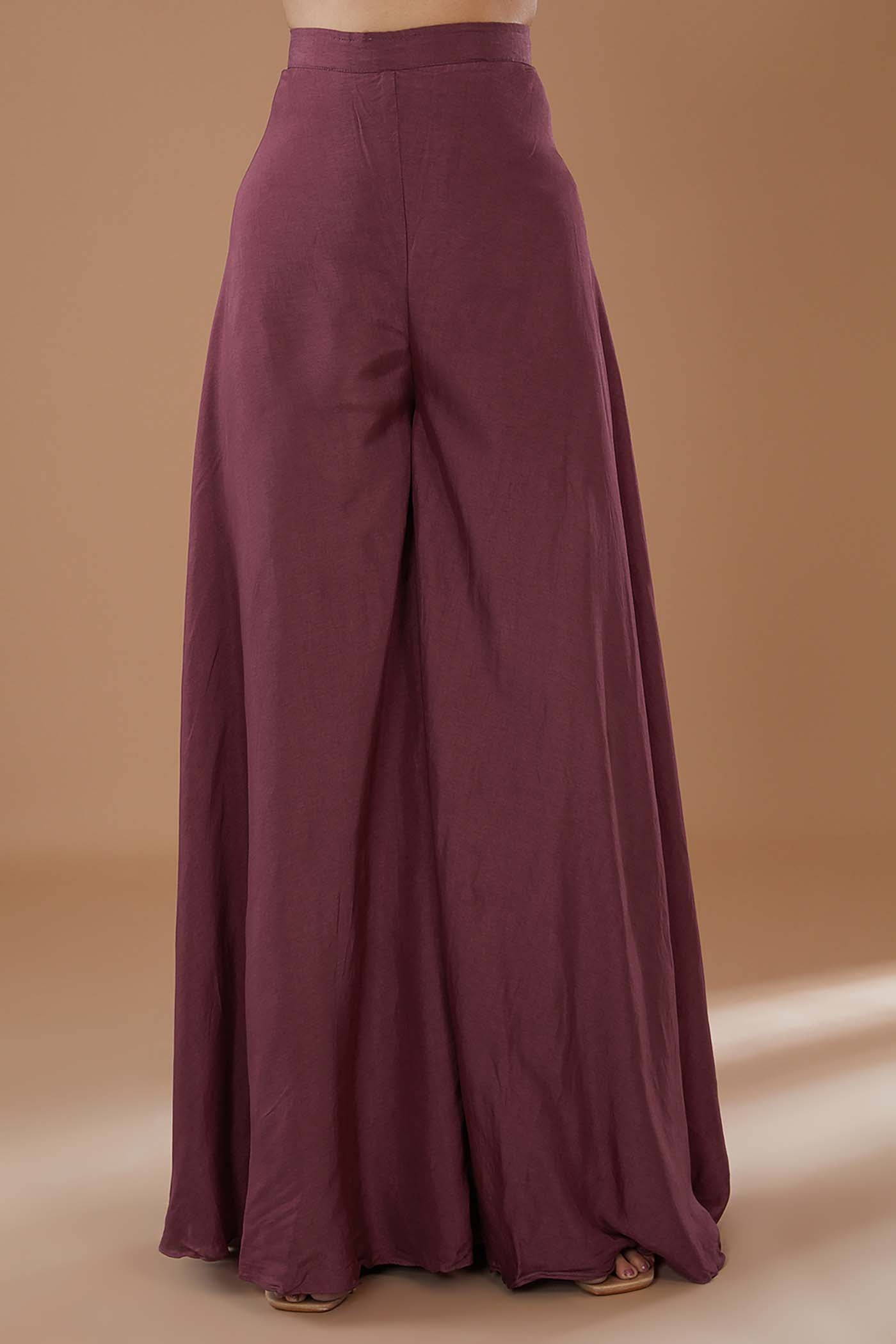 Rust High-Low Dress with Pants Set