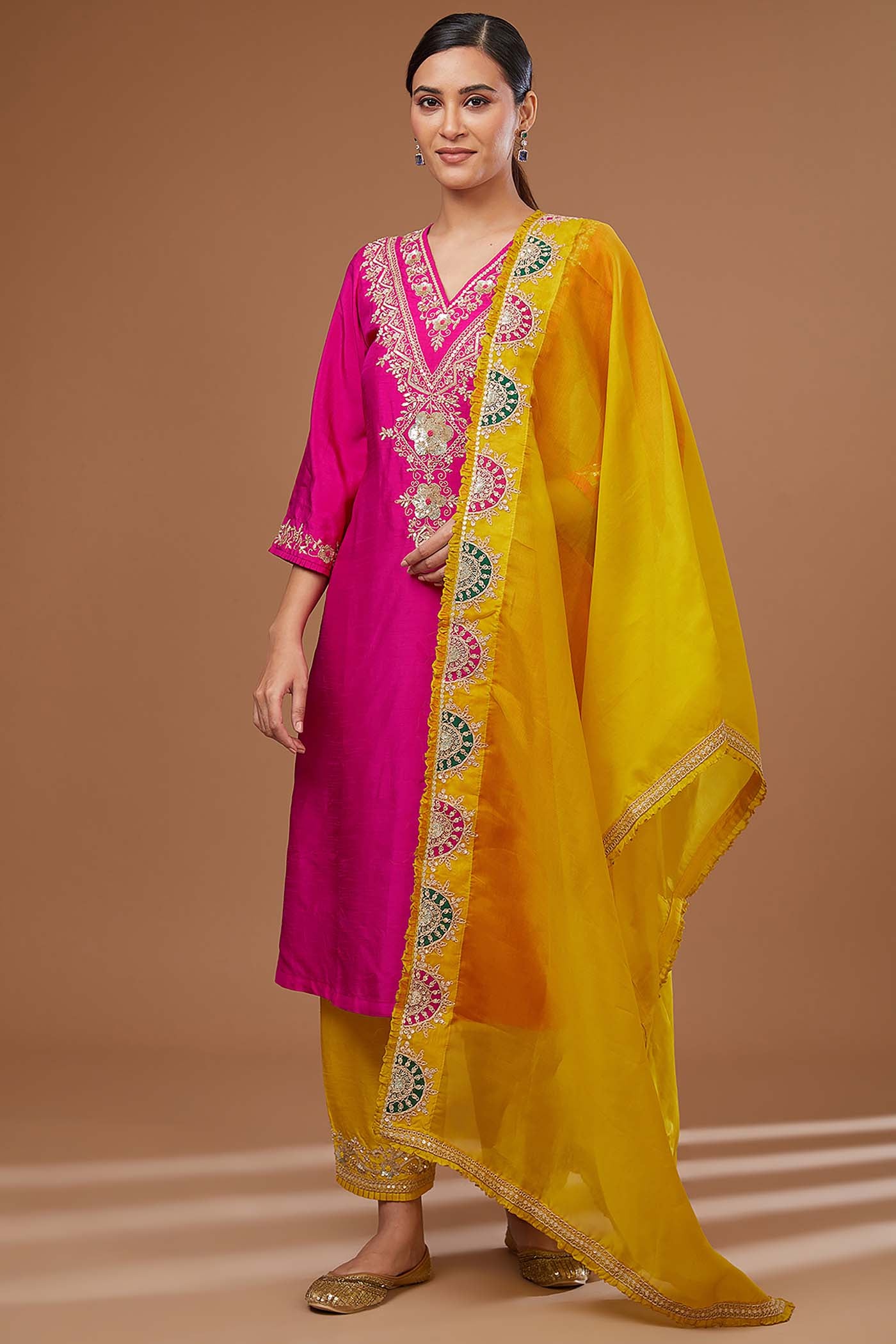 Fuchsia Suit with Salwar and Dupatta