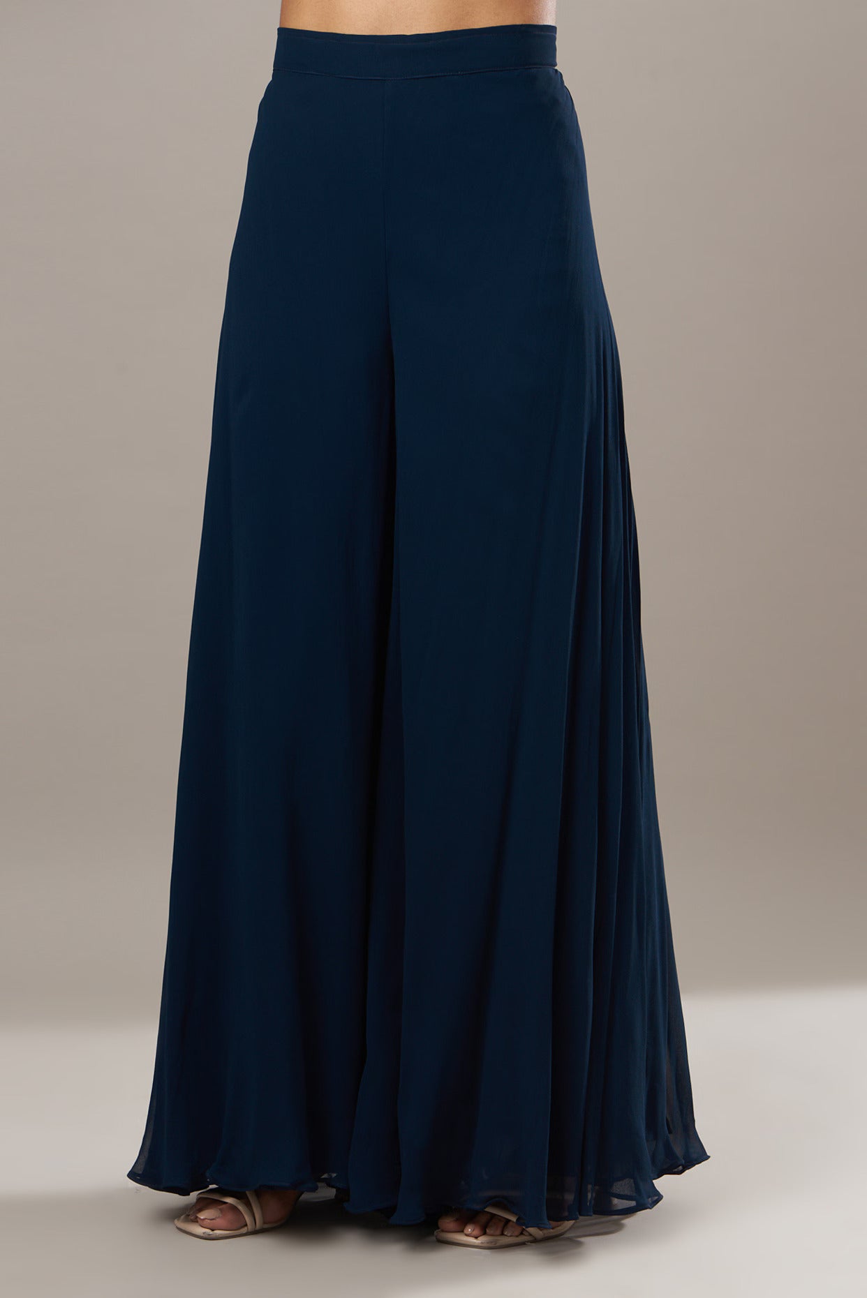 Blue Angrakha Top With Sharara Set