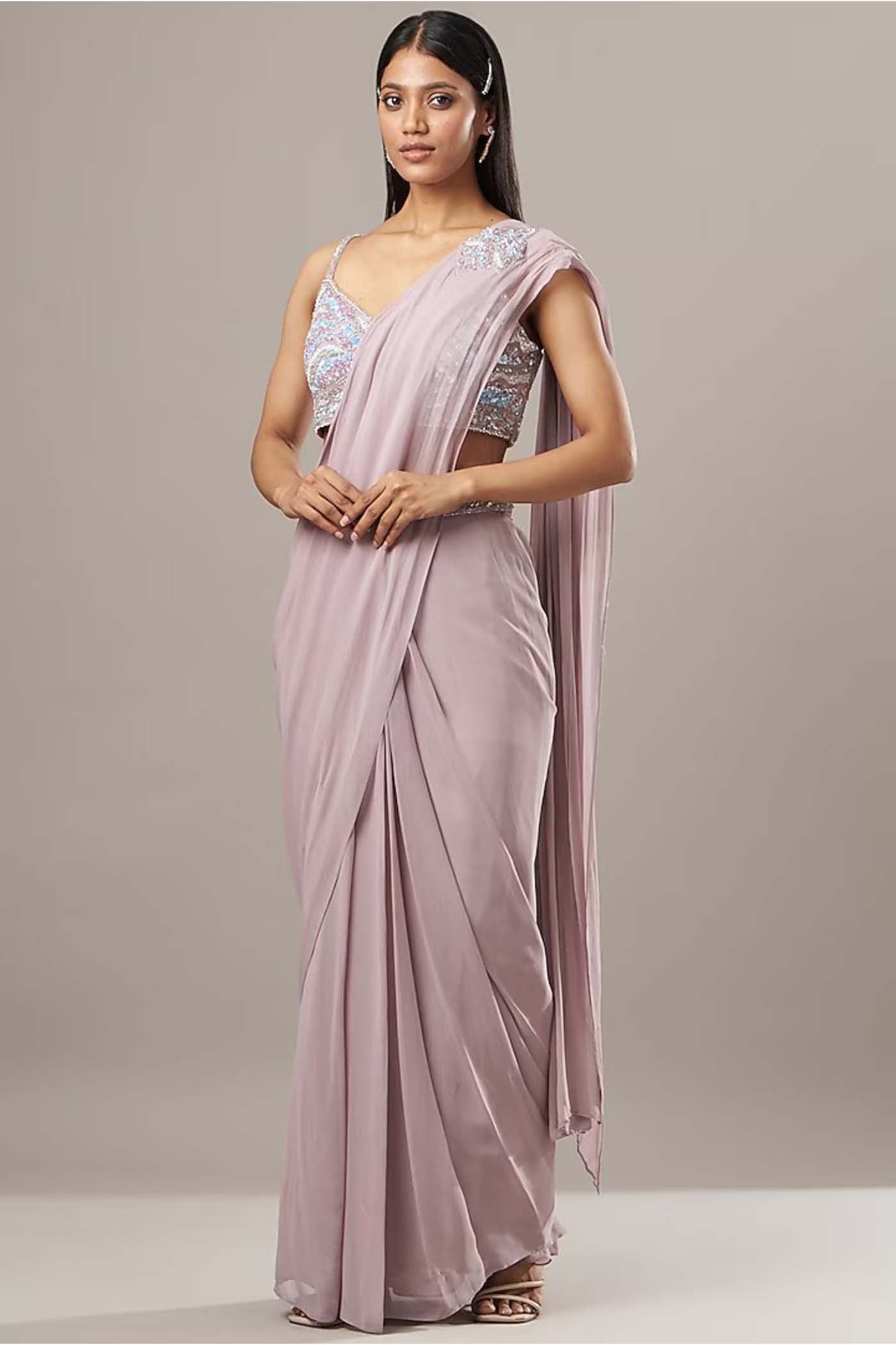 Lilac Drape Saree