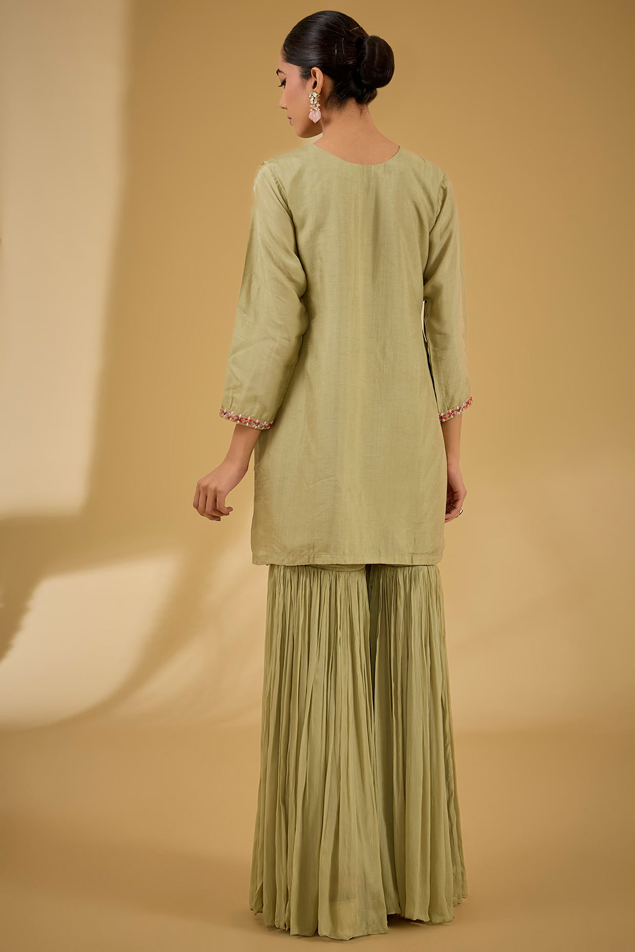 Sea Green Georgette Sharara Set