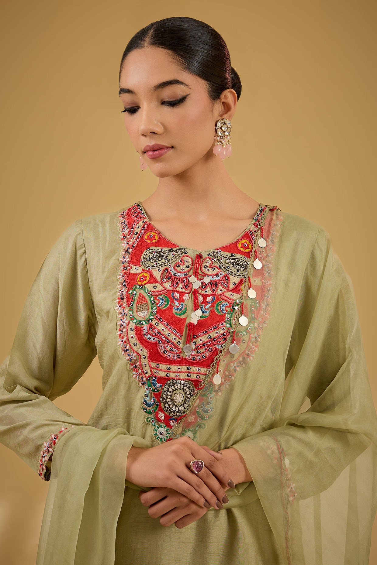 Sea Green Georgette Sharara Set