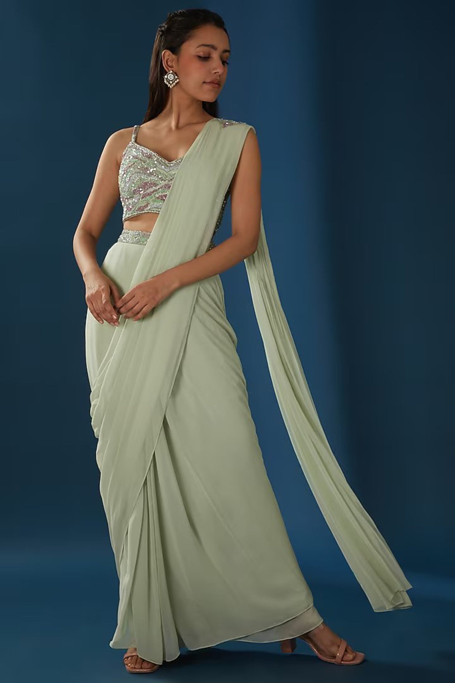 Mint Drape Saree