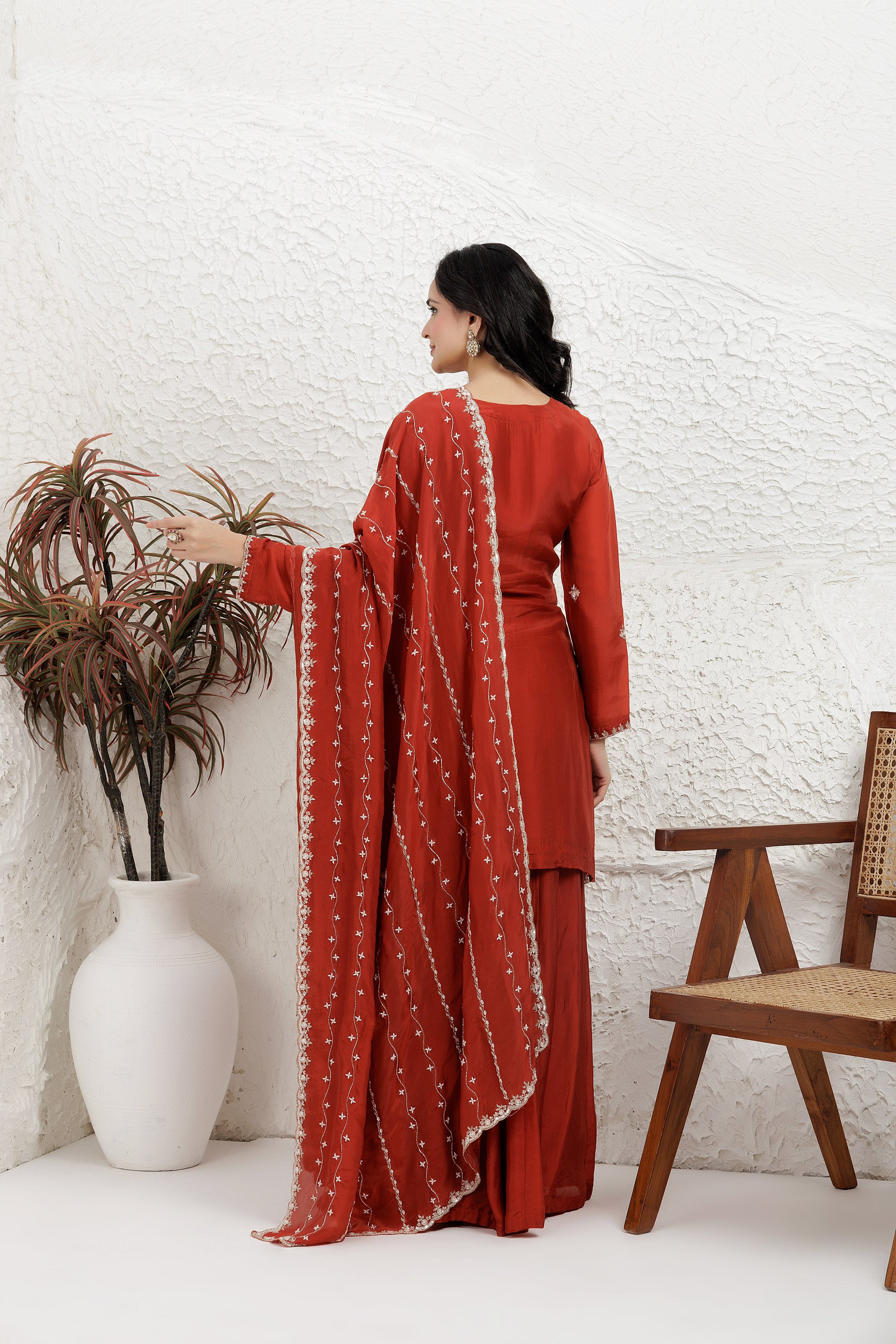 Satin Silk Sharara Set