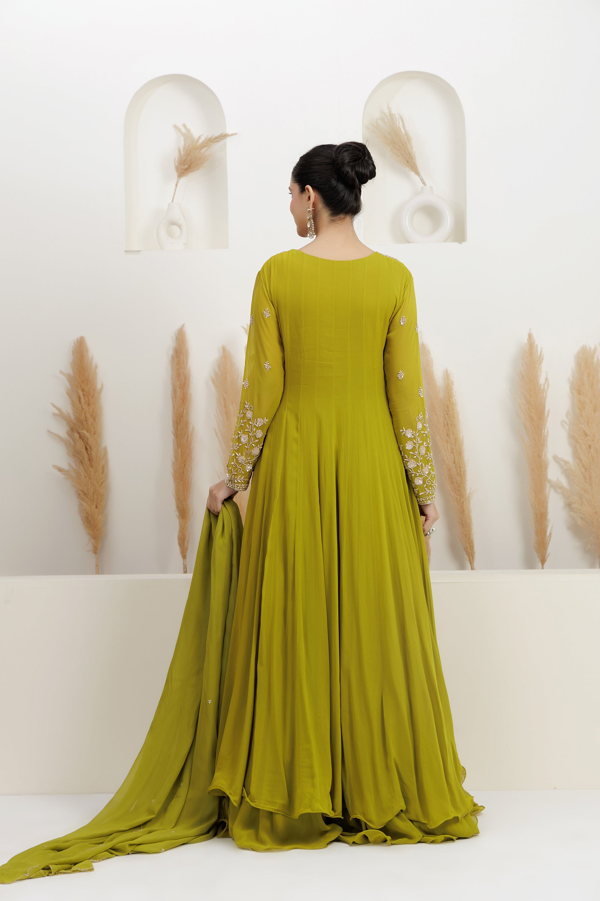 Embroidered Anarkali with Dupatta.
