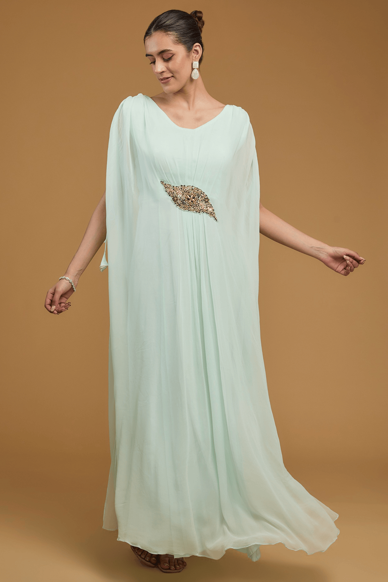 Ice Blue Drape Kafftan