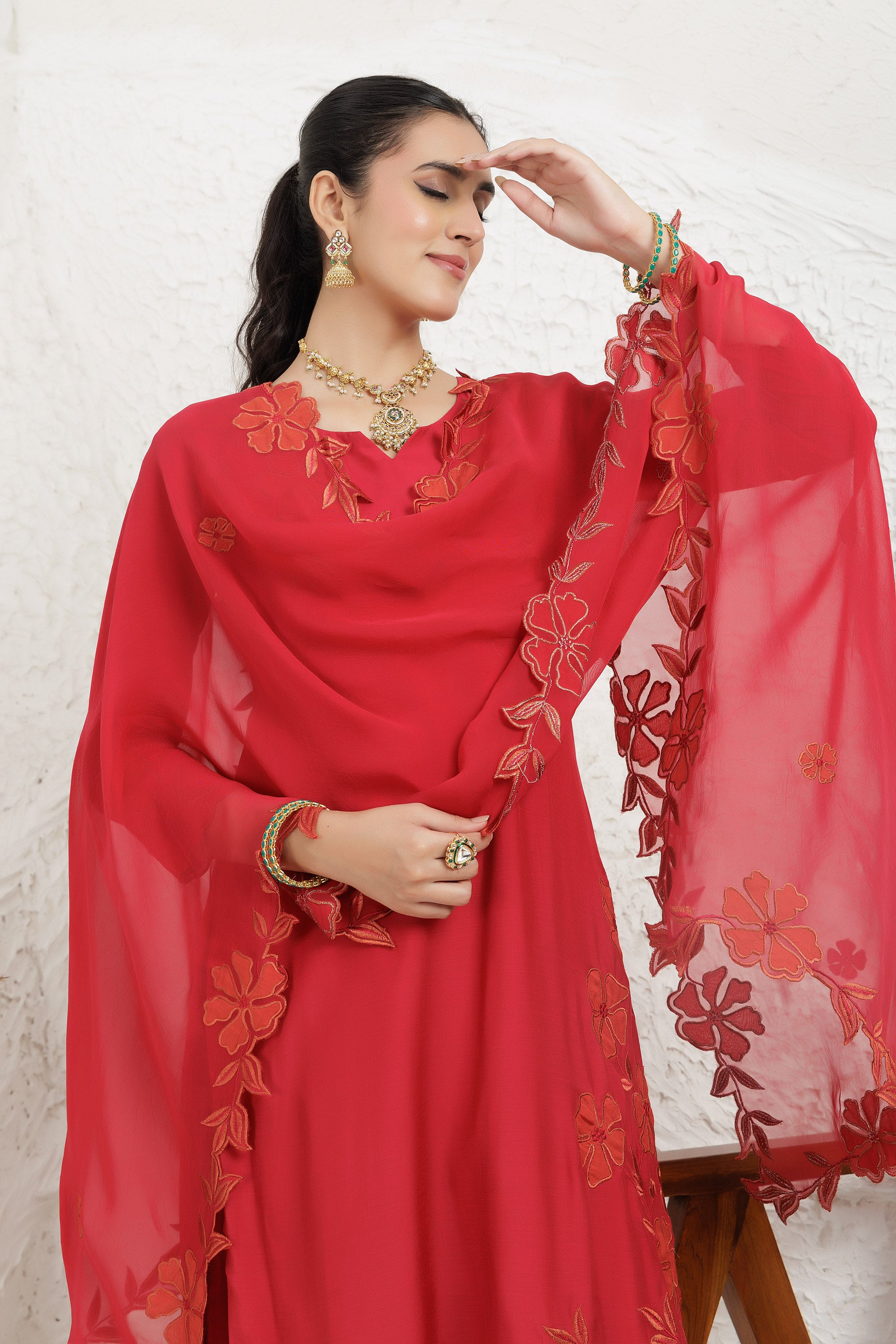 Applique Work Kurta Set