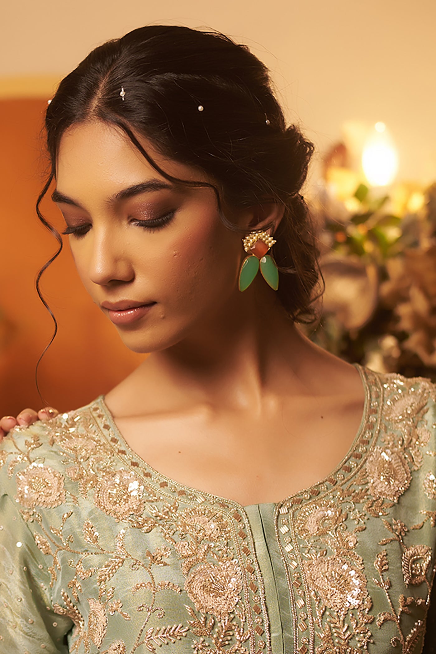 Mint Green suit with sharara and dupatta