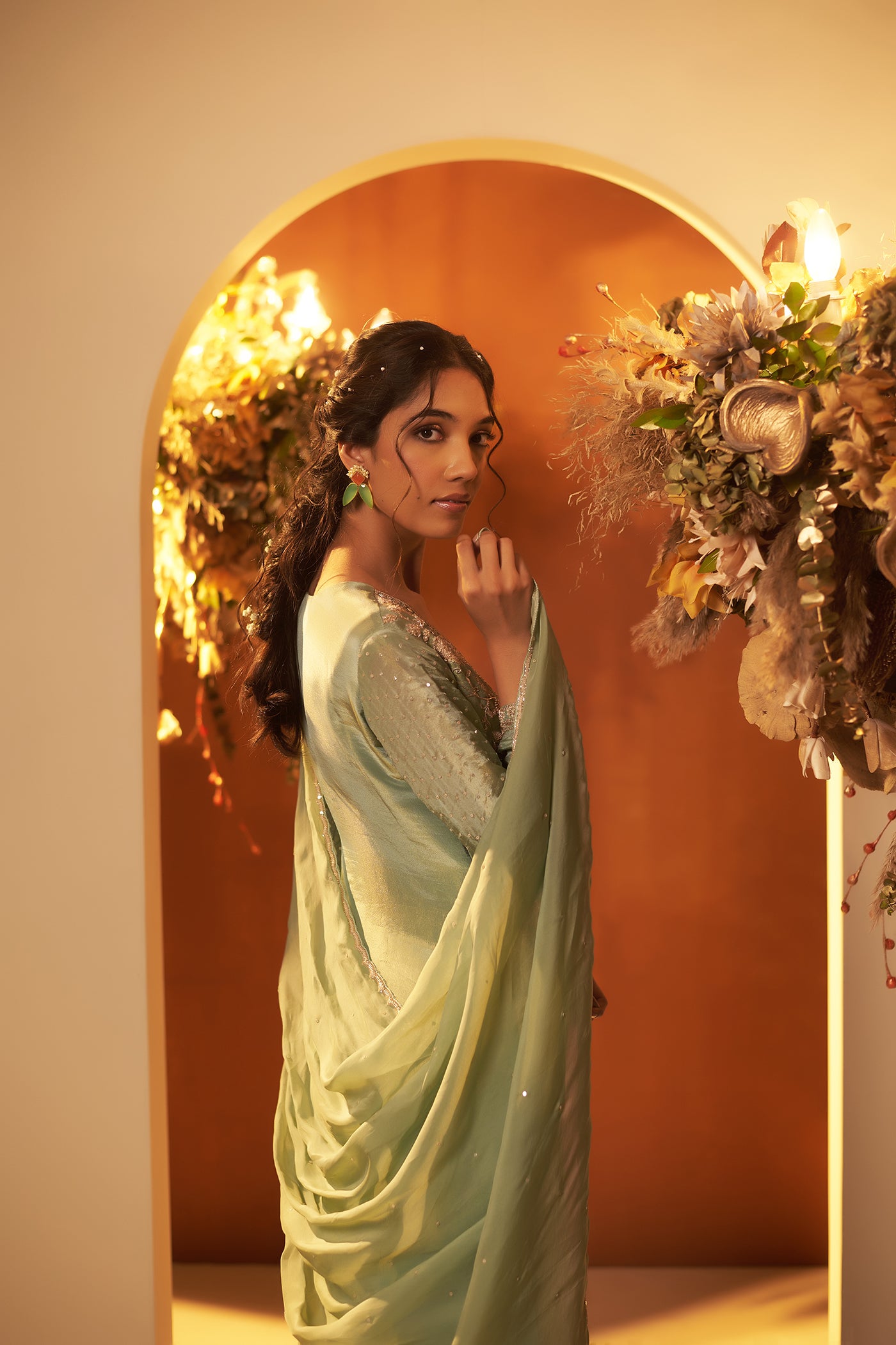 Mint Green suit with sharara and dupatta