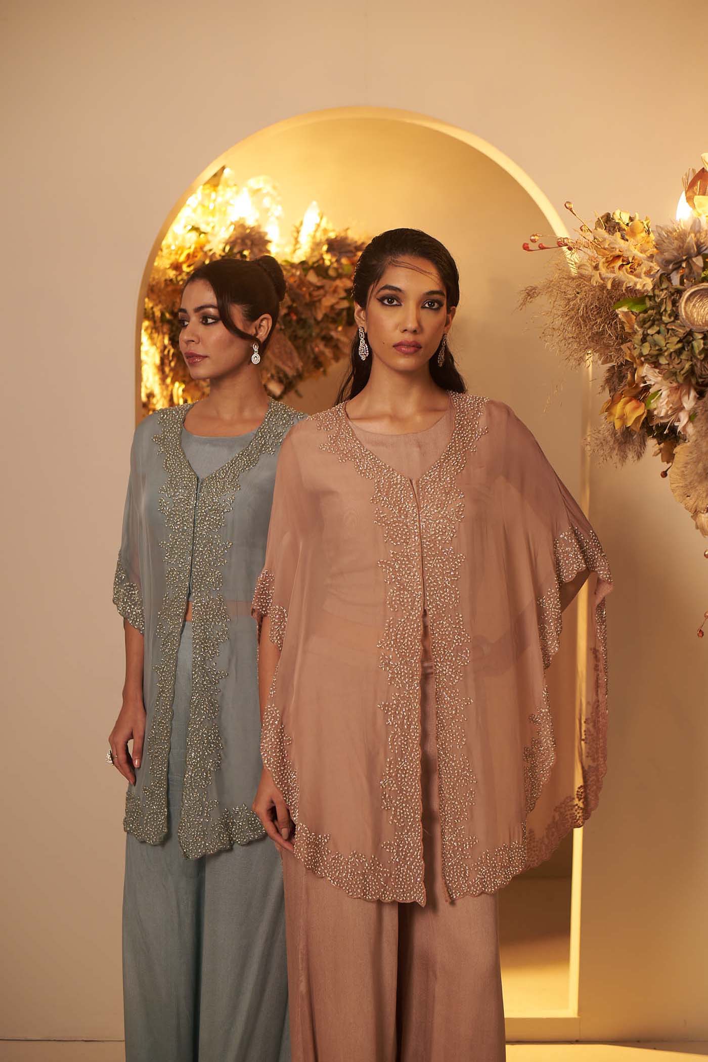 Clay Crop-top with Pallazzo set