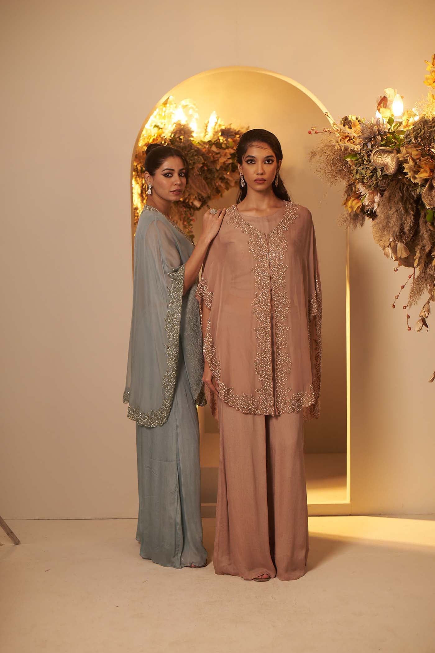 Clay Crop-top with Pallazzo set