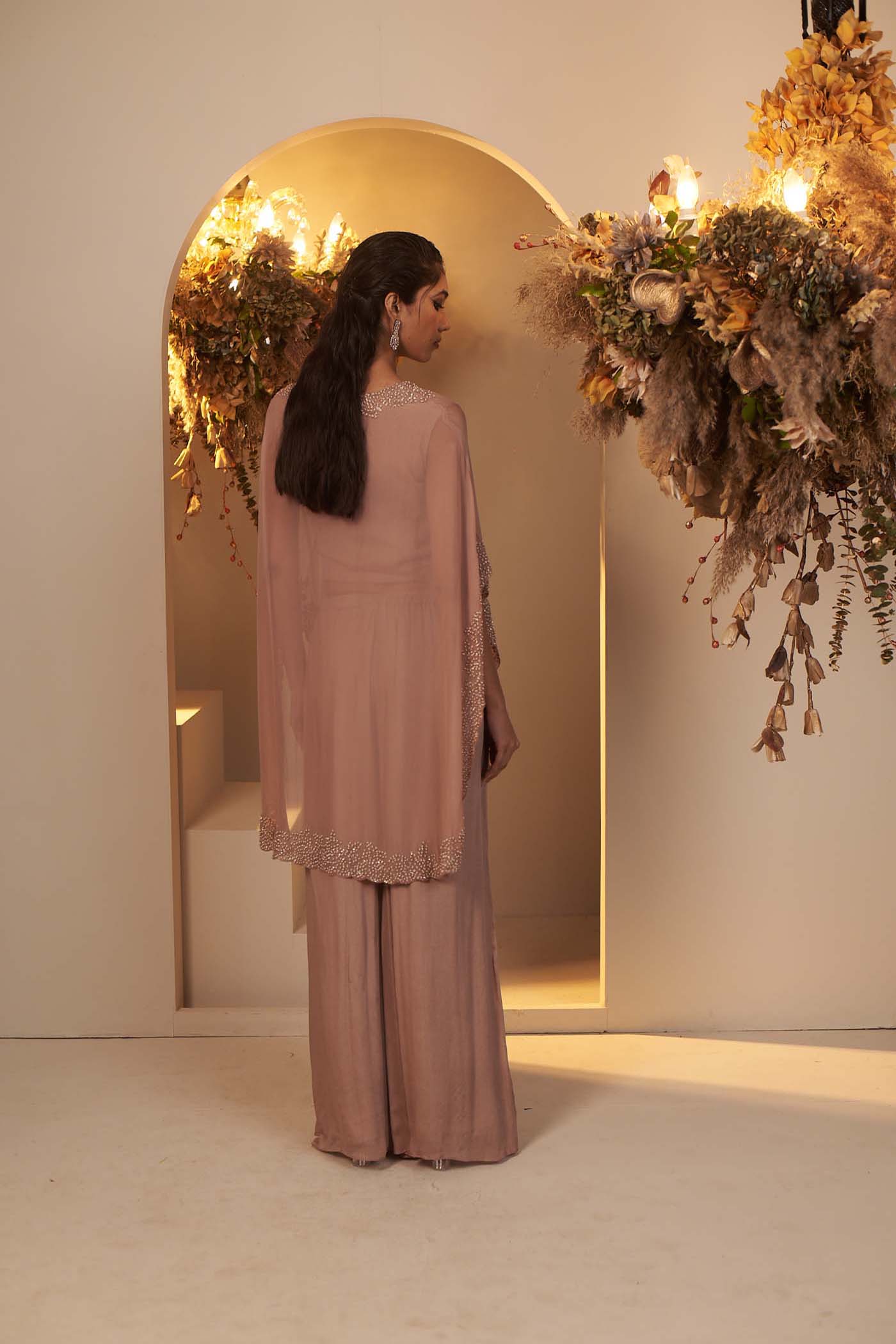 Clay Crop-top with Pallazzo set