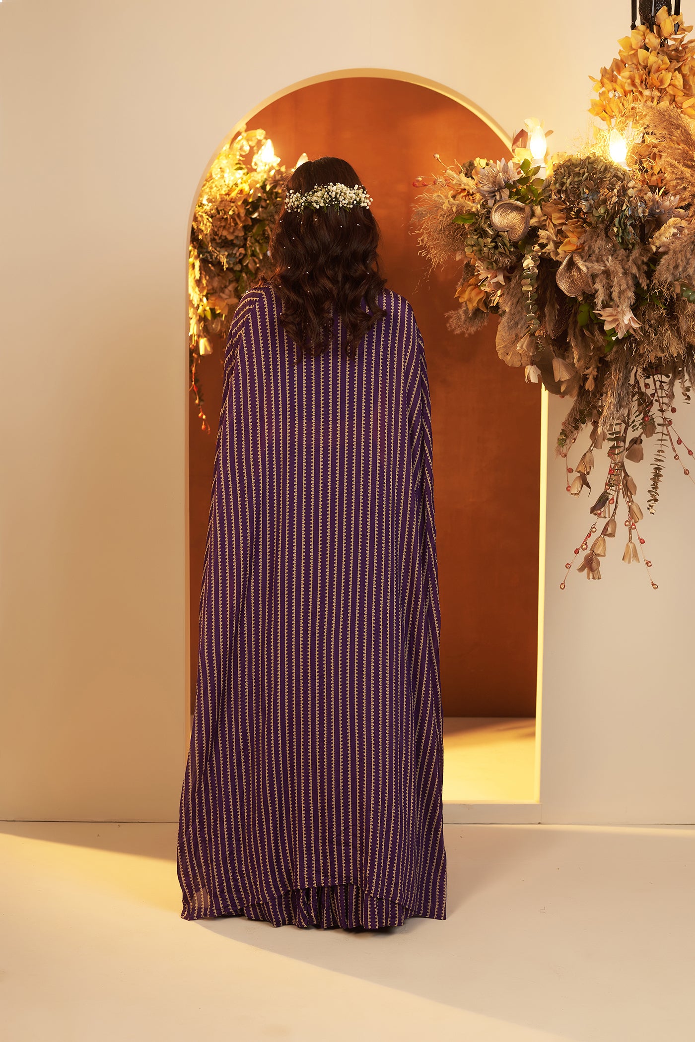 Deep Purple Lehenga set with Cape