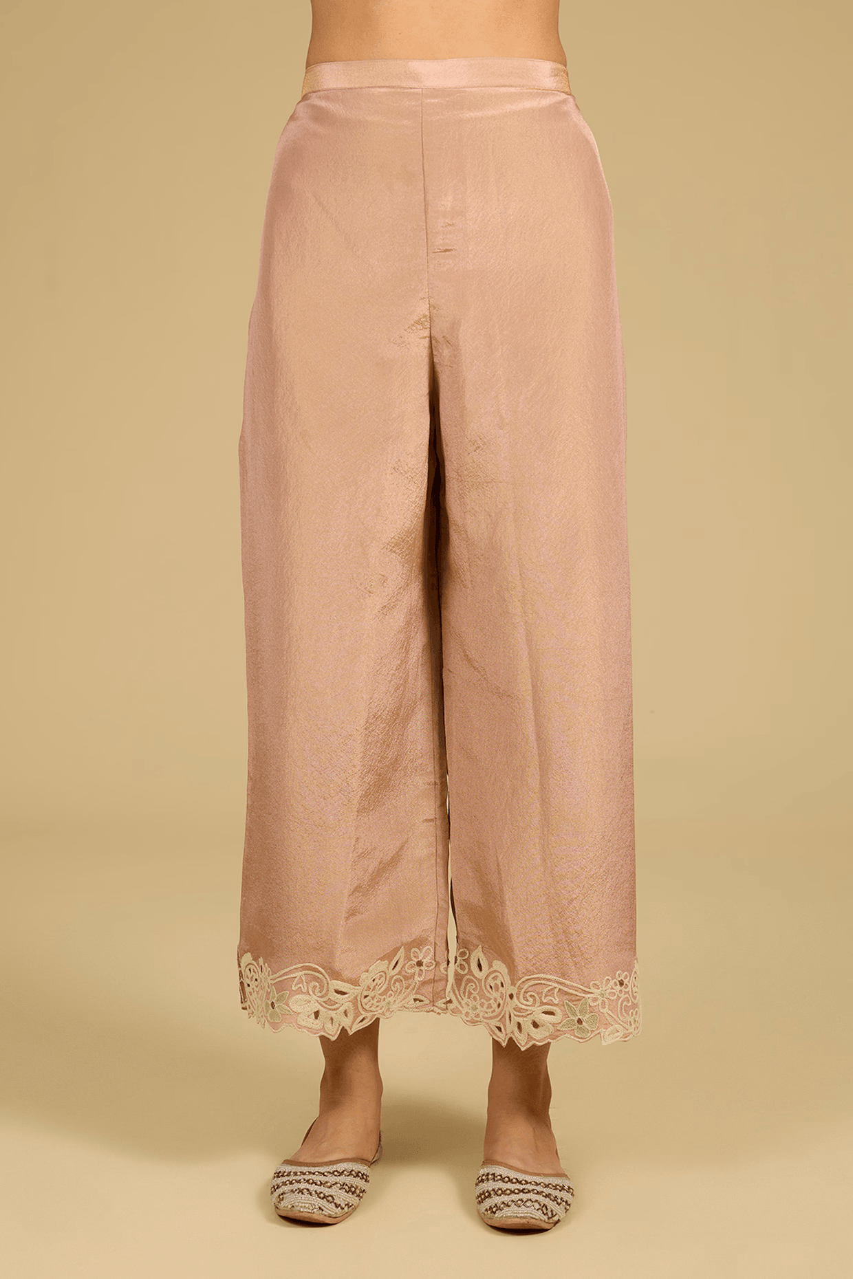 Dusty Rose Pink Shimmer Thread Work Kurta Set