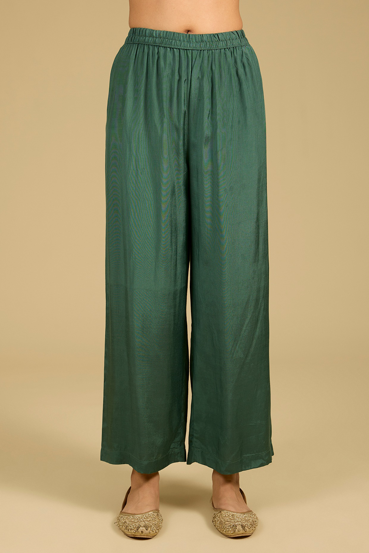 Sage Green Shimmer Tissue Sequins Work Kurta Set