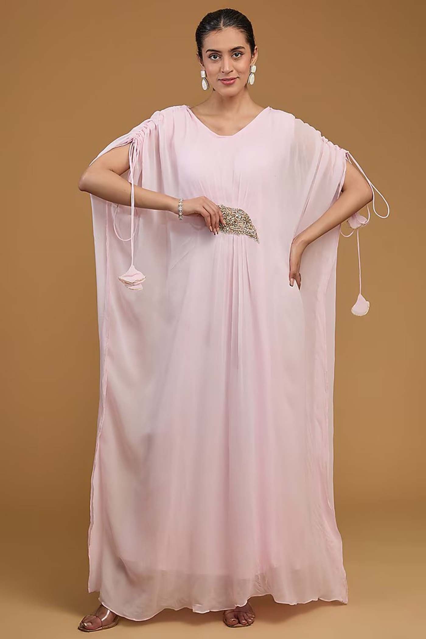 Pink Drape Kafftan