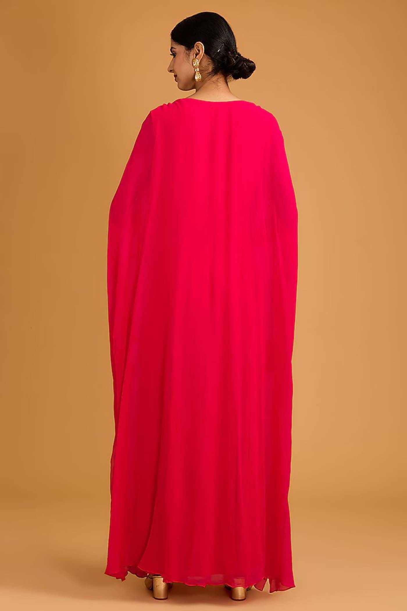 Cherry Red  Drape Kafftan