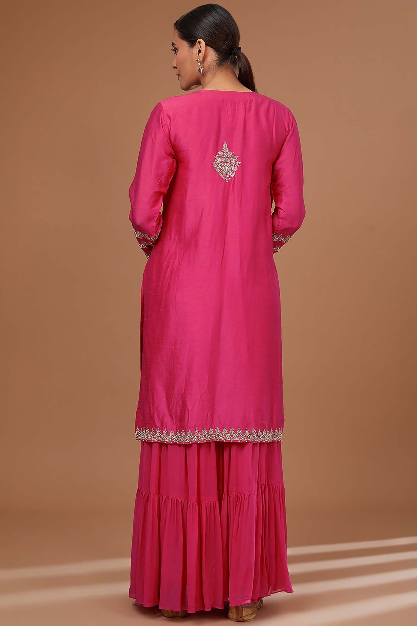 Fuchsia Suit with Sharara and Dupatta