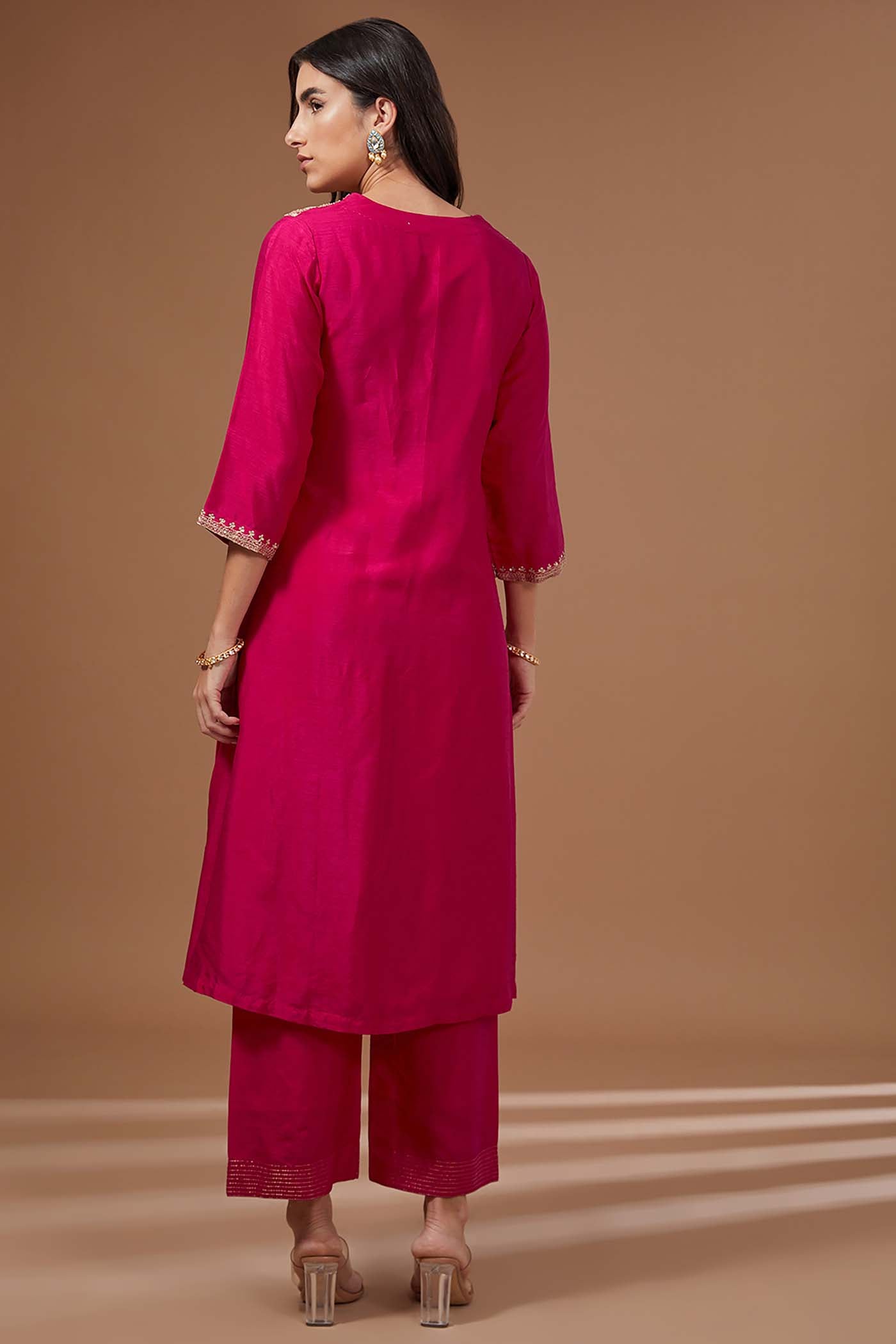 Fuchsia Suit with Pants and Dupatta