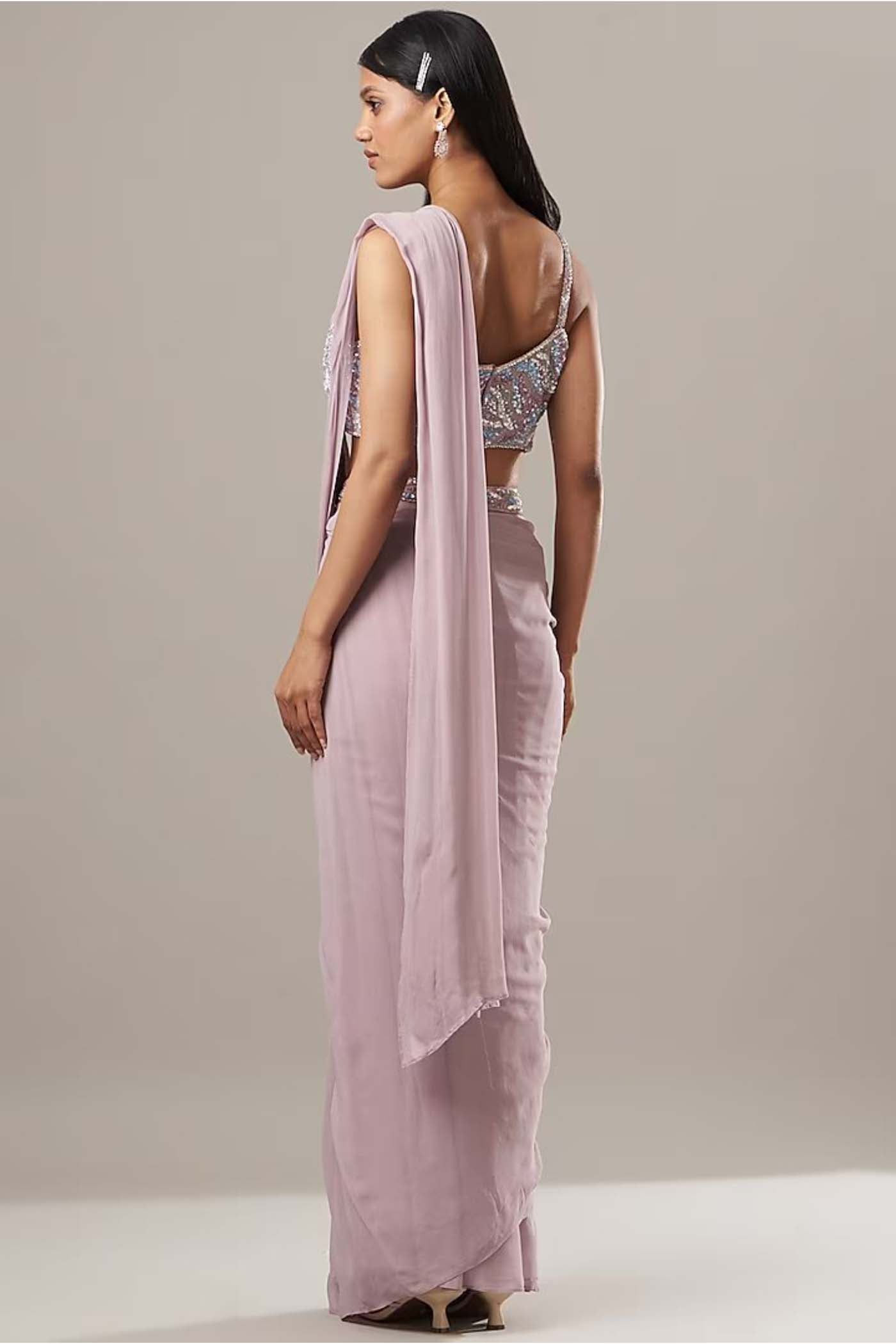 Lilac Drape Saree