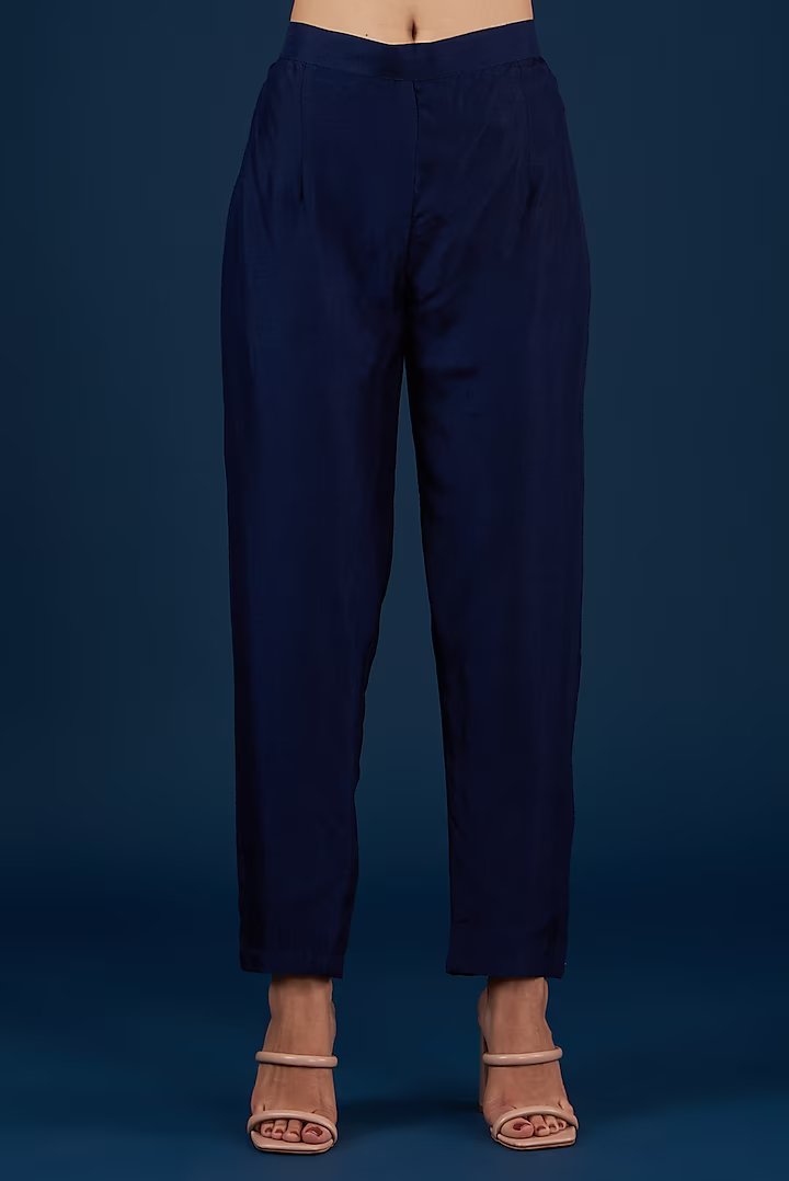 Blue Asymmetrical Kurta Pant Set