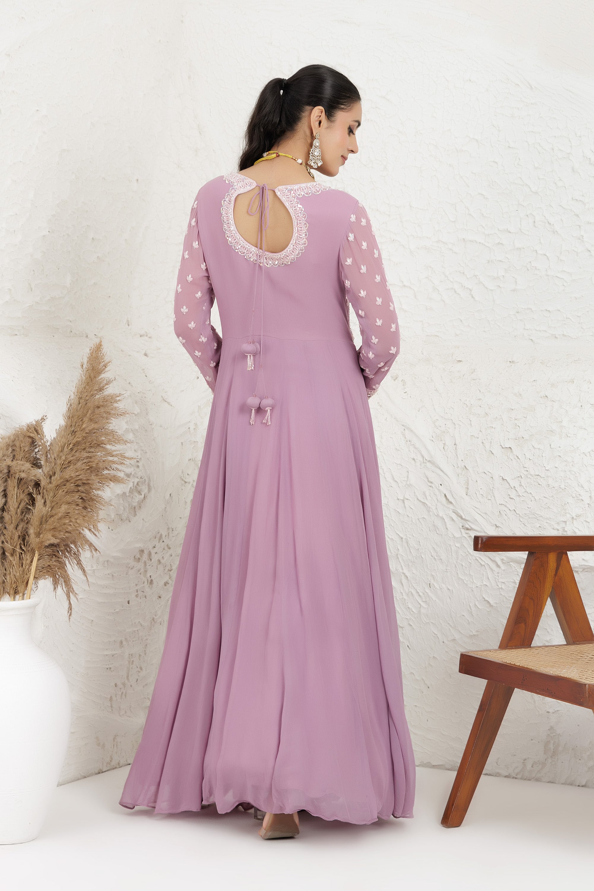 Levender Georgette  Gown 