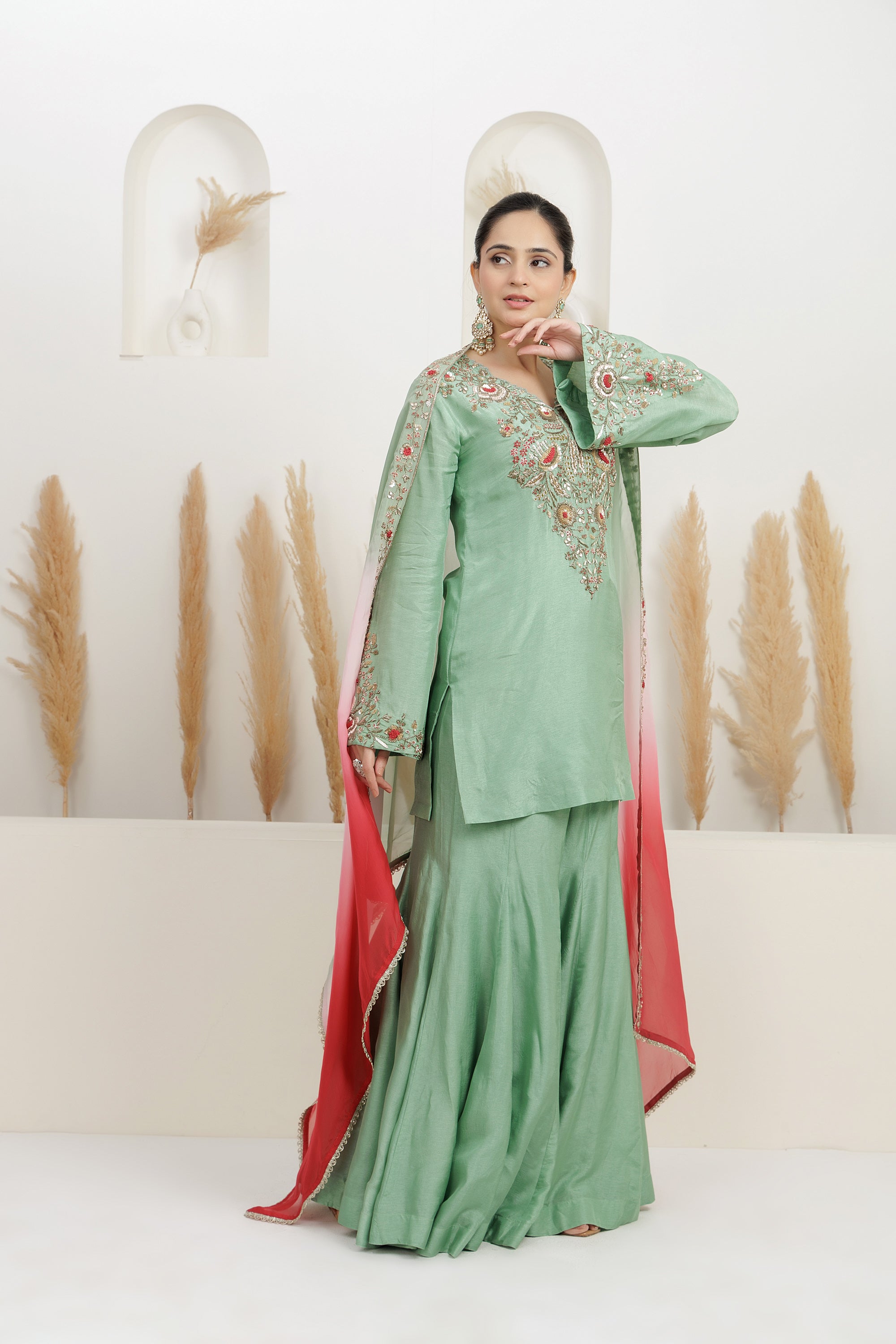 Embroidered Sharara Set